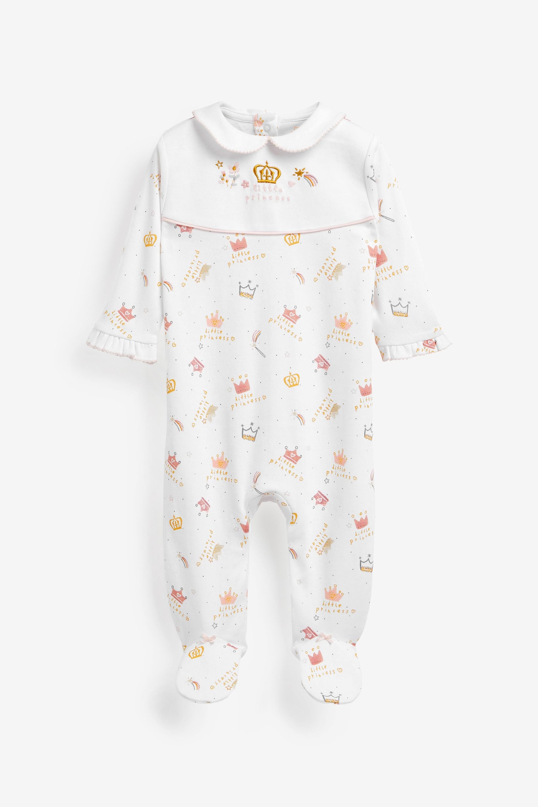 Pink Princess Baby Single Sleepsuit (0-2yrs)