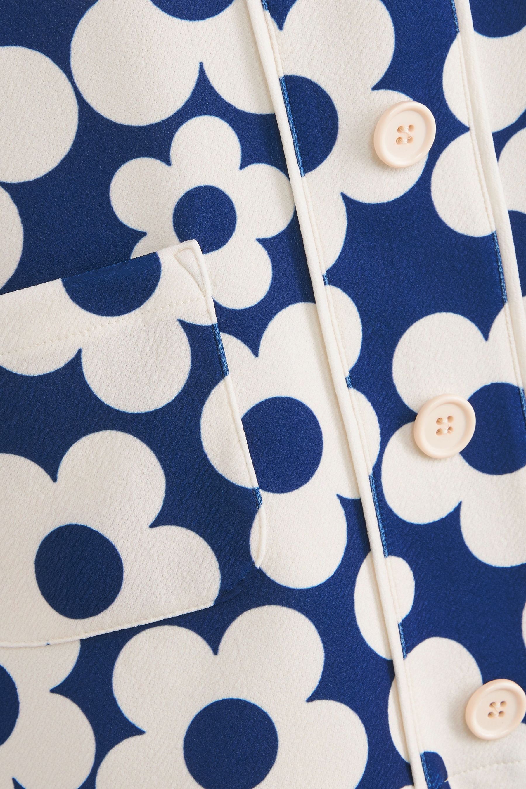 Blue Flower Button Through Jersey Dress (3mths-7yrs)