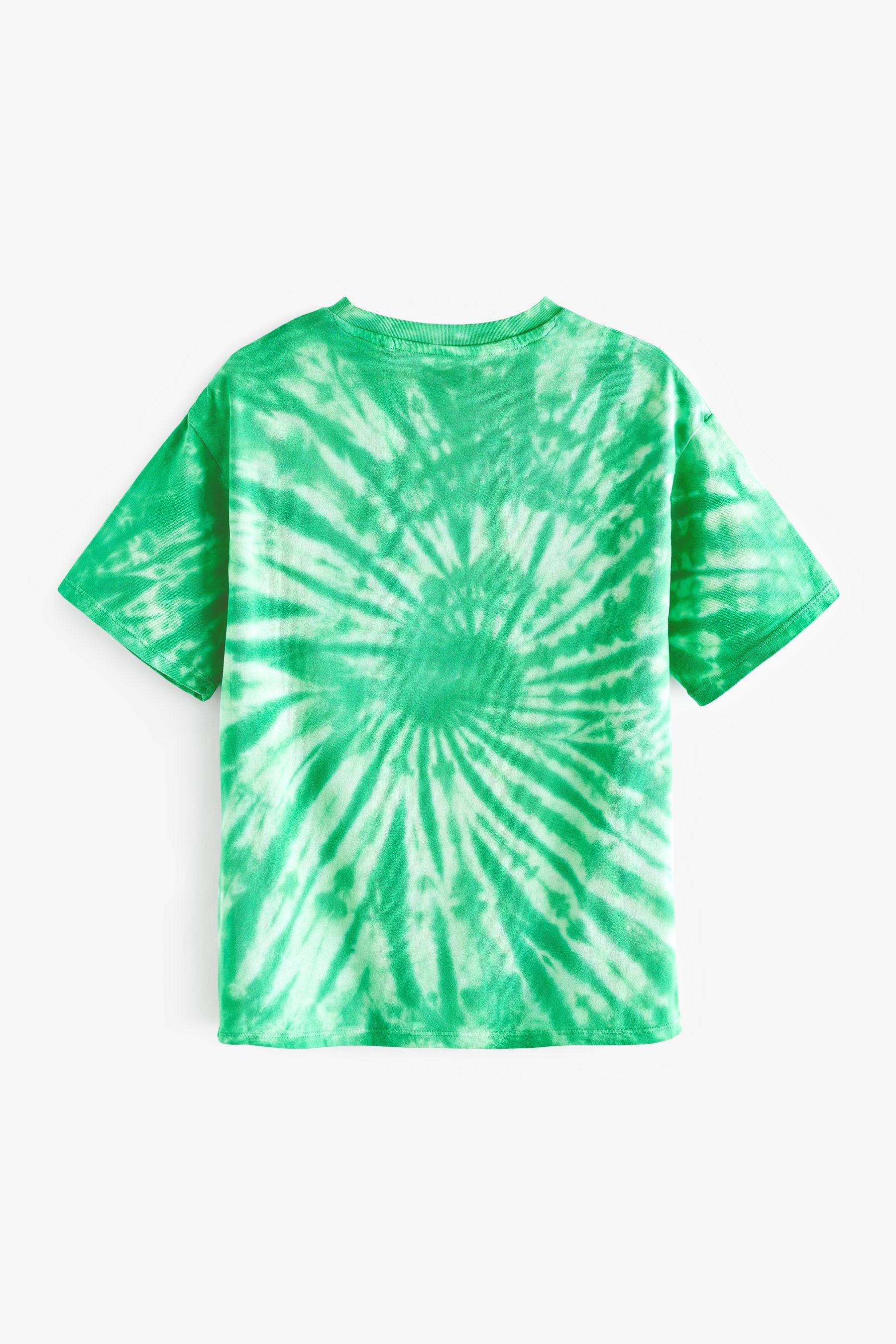 Green Tie Dye Slogan T-Shirt (3-16yrs)