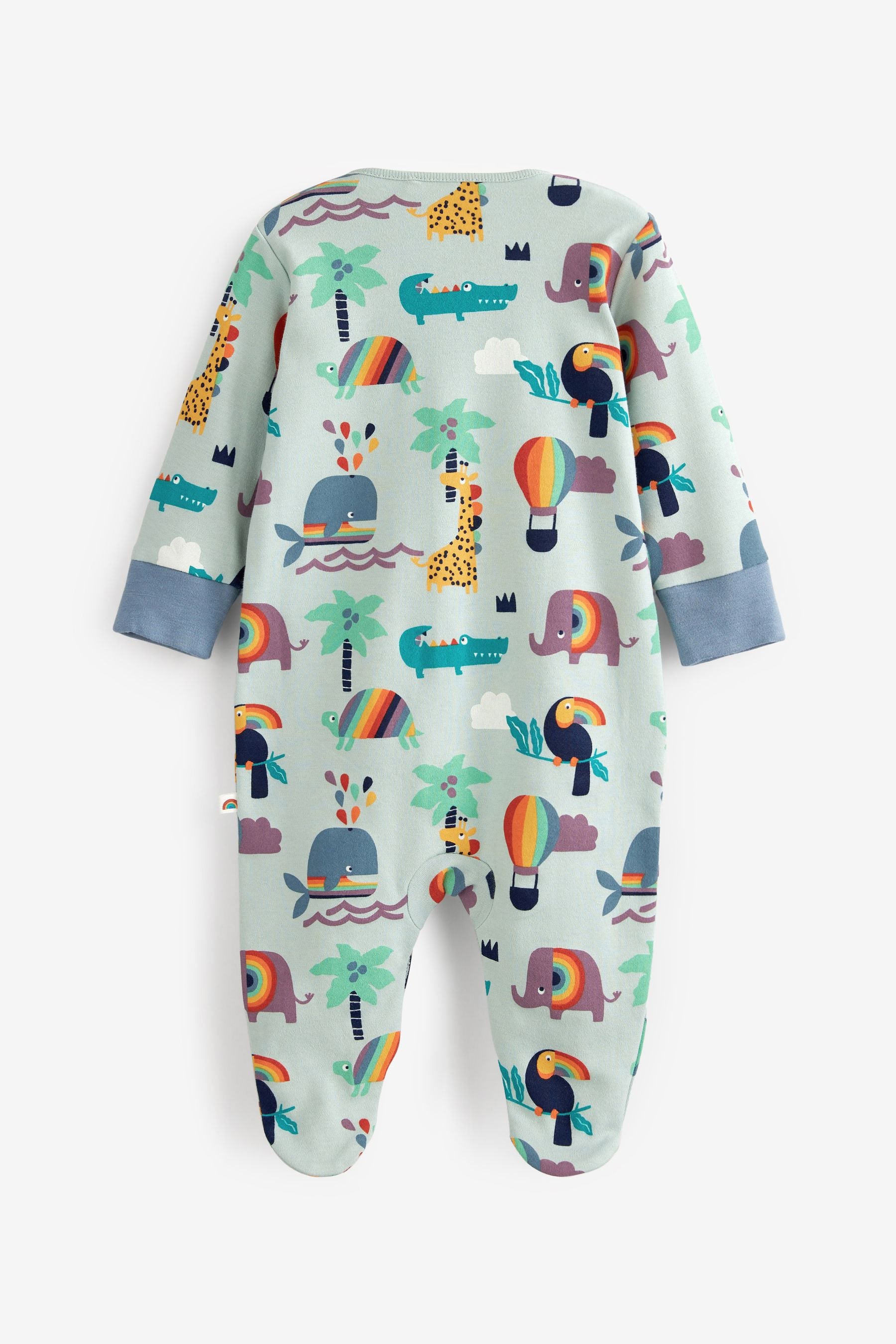 Green Elephant Baby 3 Pack Sleepsuits (0mths-2yrs)