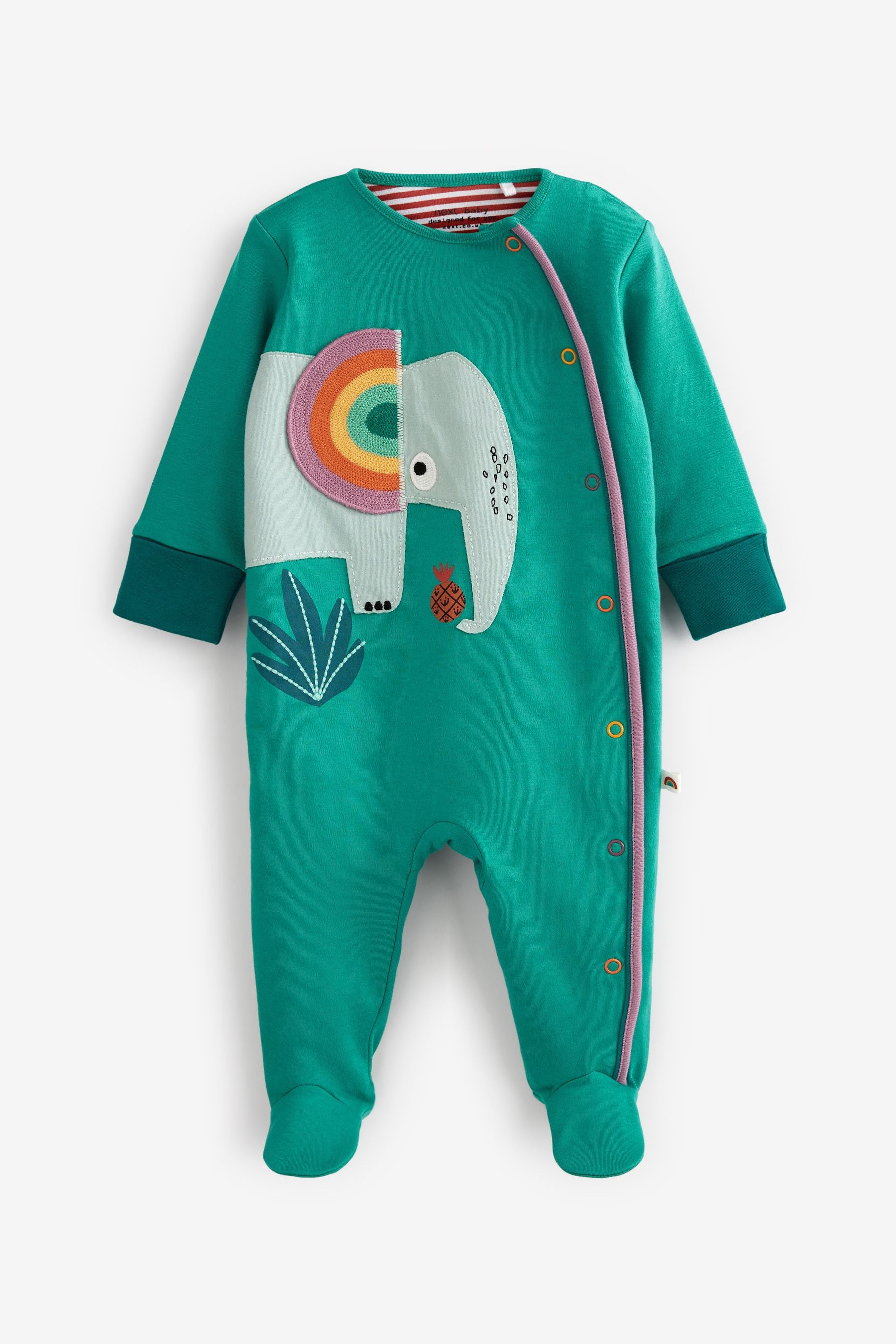 Green Elephant Baby 3 Pack Sleepsuits (0mths-2yrs)