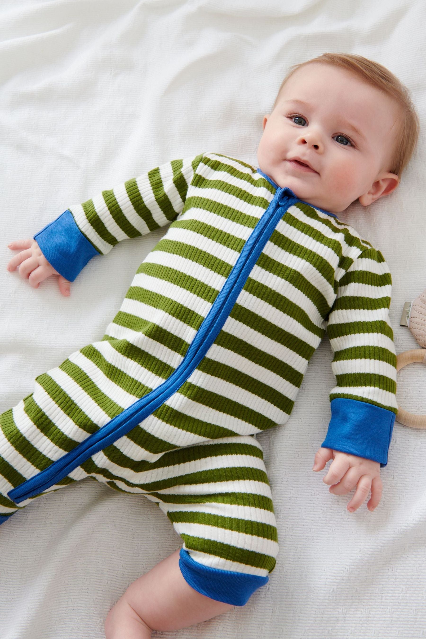 Bright Stripe Footless 4 Pack Sleepsuits (0mths-3yrs)