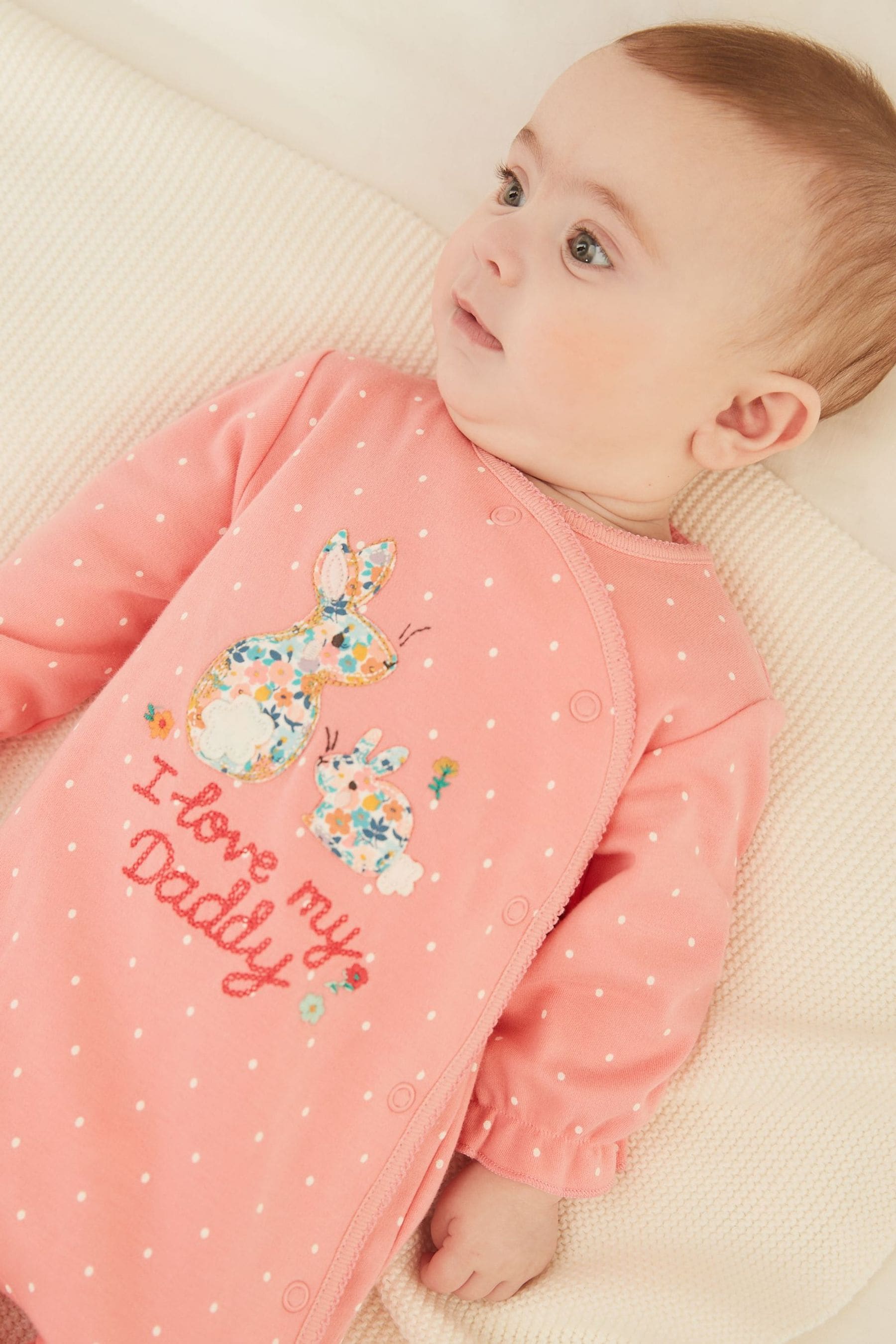 Pink Bunny Daddy Family Sleepsuit (0-2yrs)