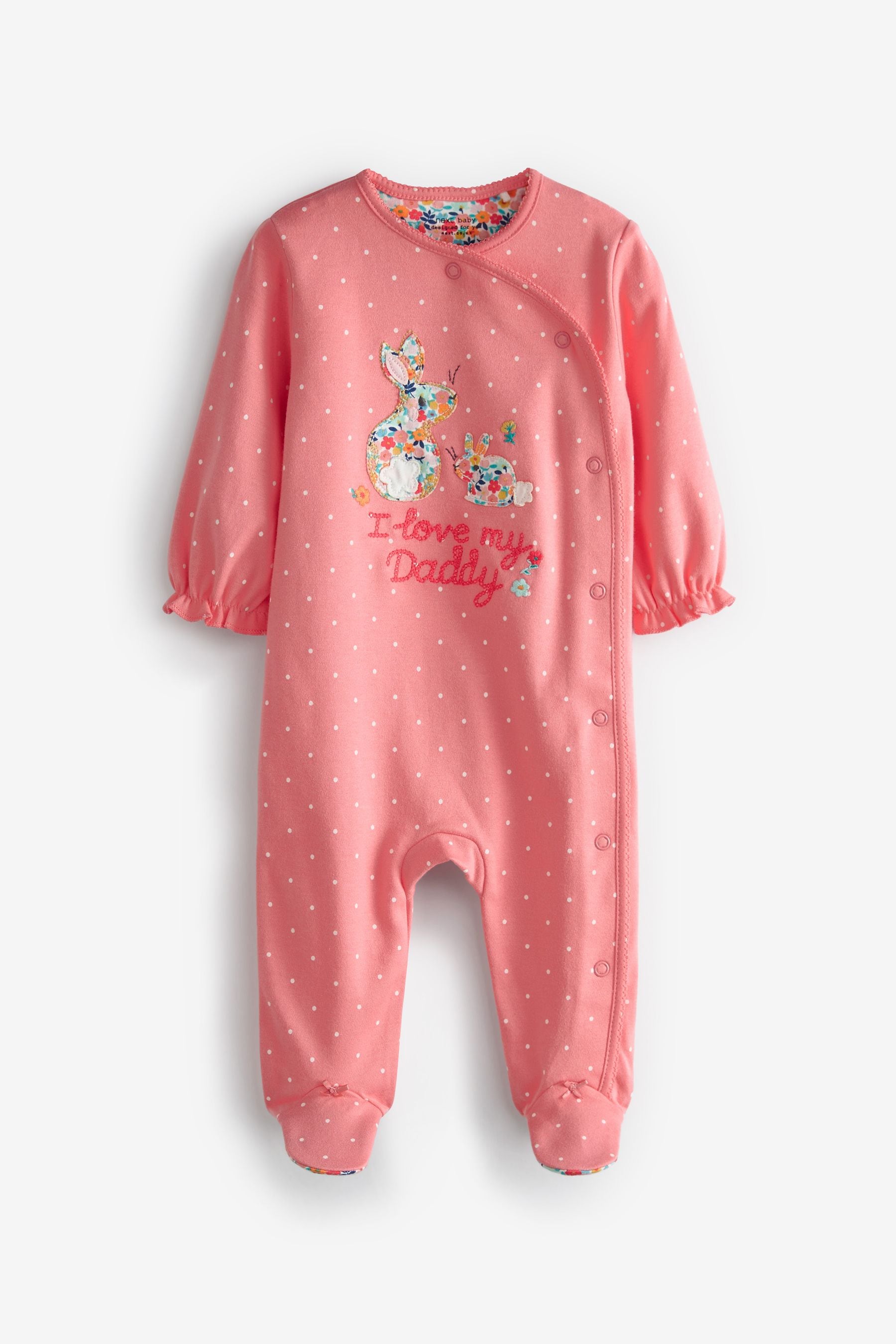 Pink Bunny Daddy Family Sleepsuit (0-2yrs)