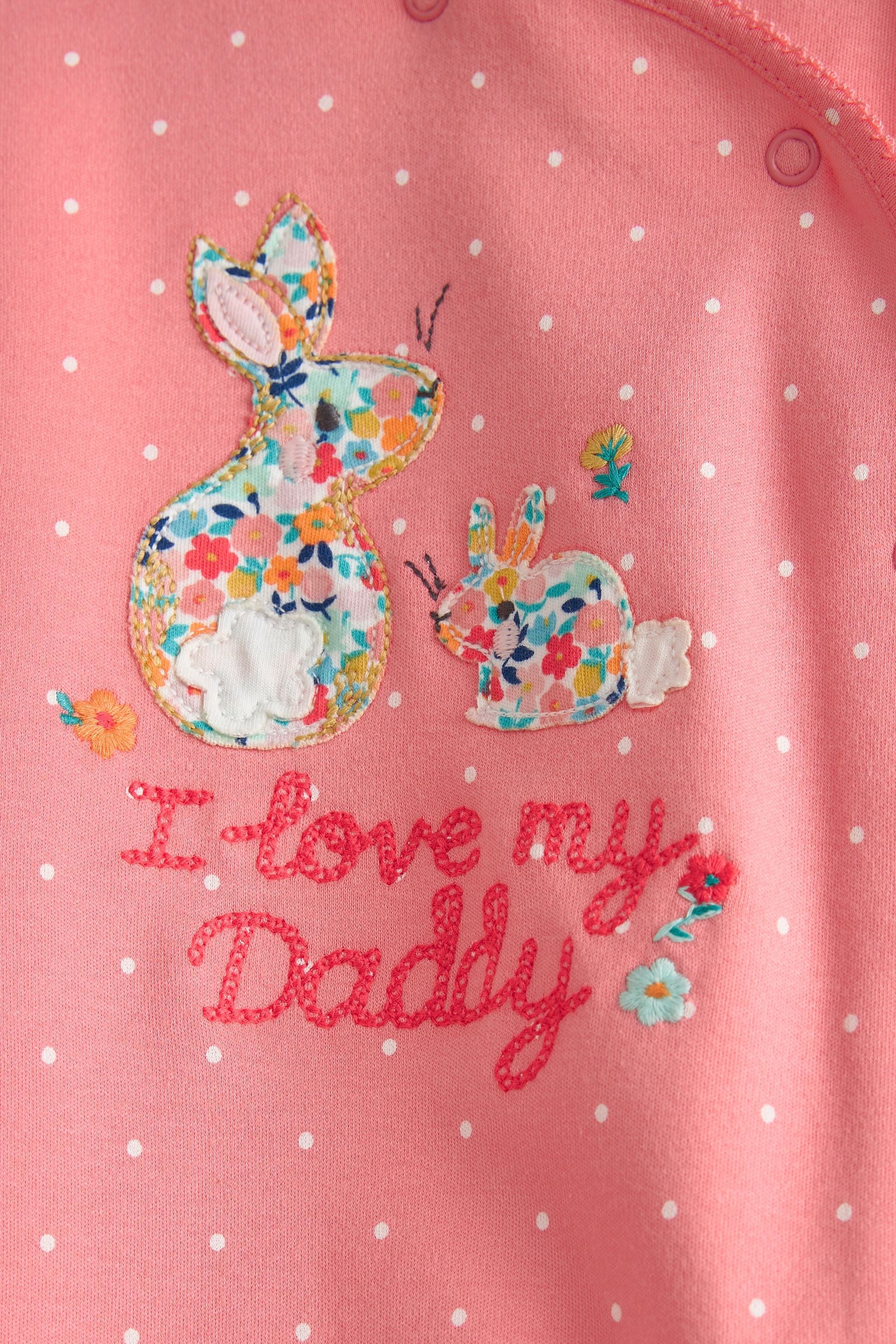 Pink Bunny Daddy Family Sleepsuit (0-2yrs)