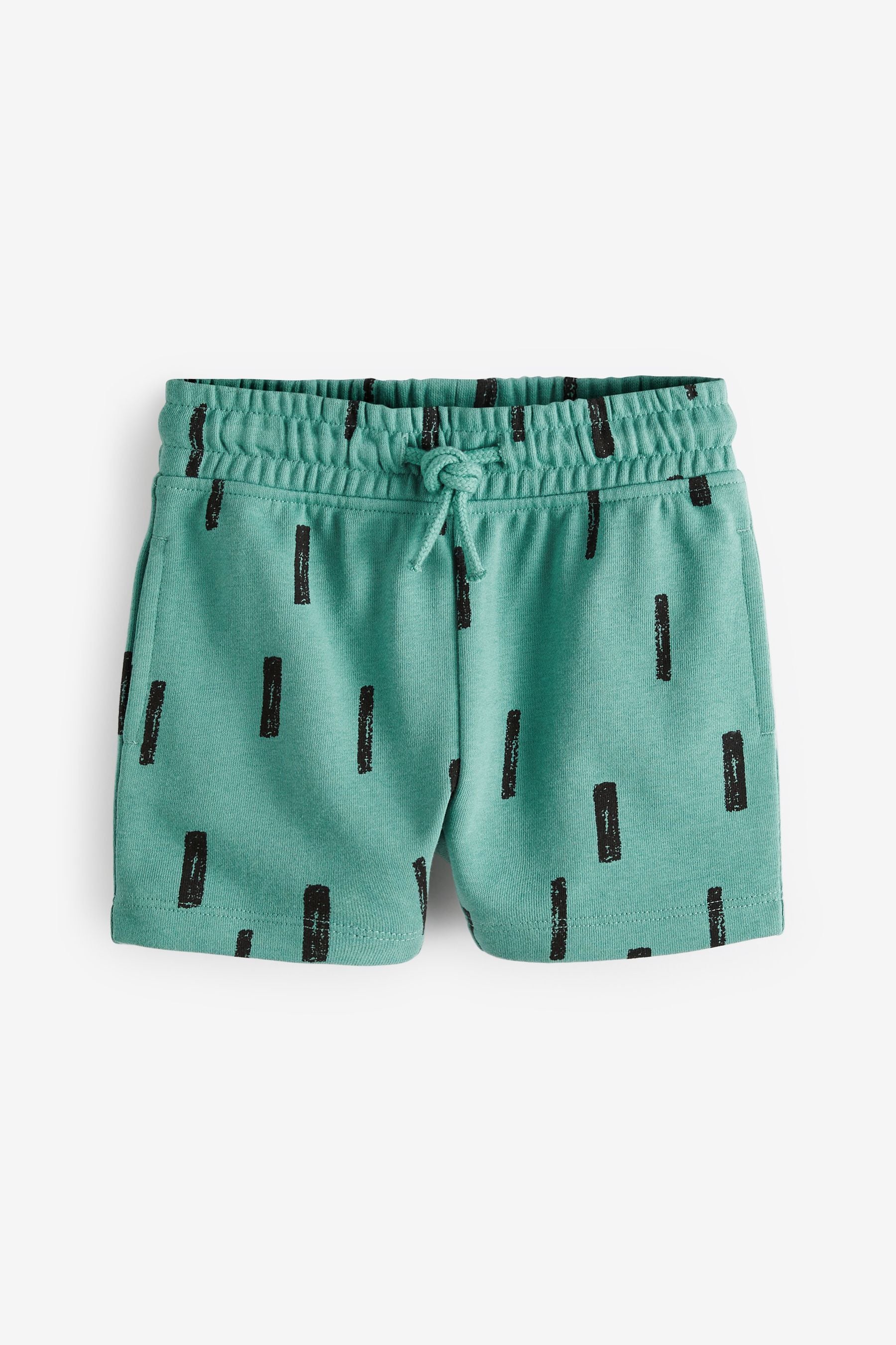 Teal Blue All Over Printed Jersey Shorts (3mths-7yrs)