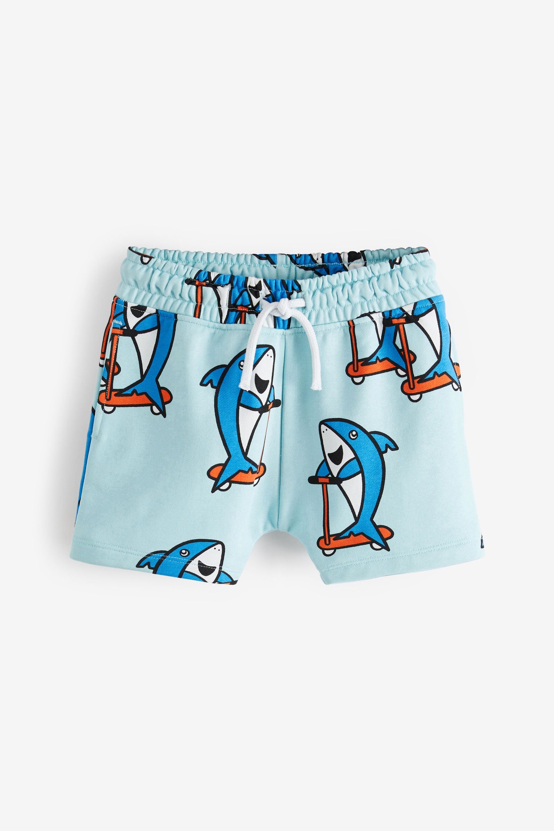 Blue/White Holiday 3 Pack All Over Printed Jersey Shorts (3mths-7yrs)