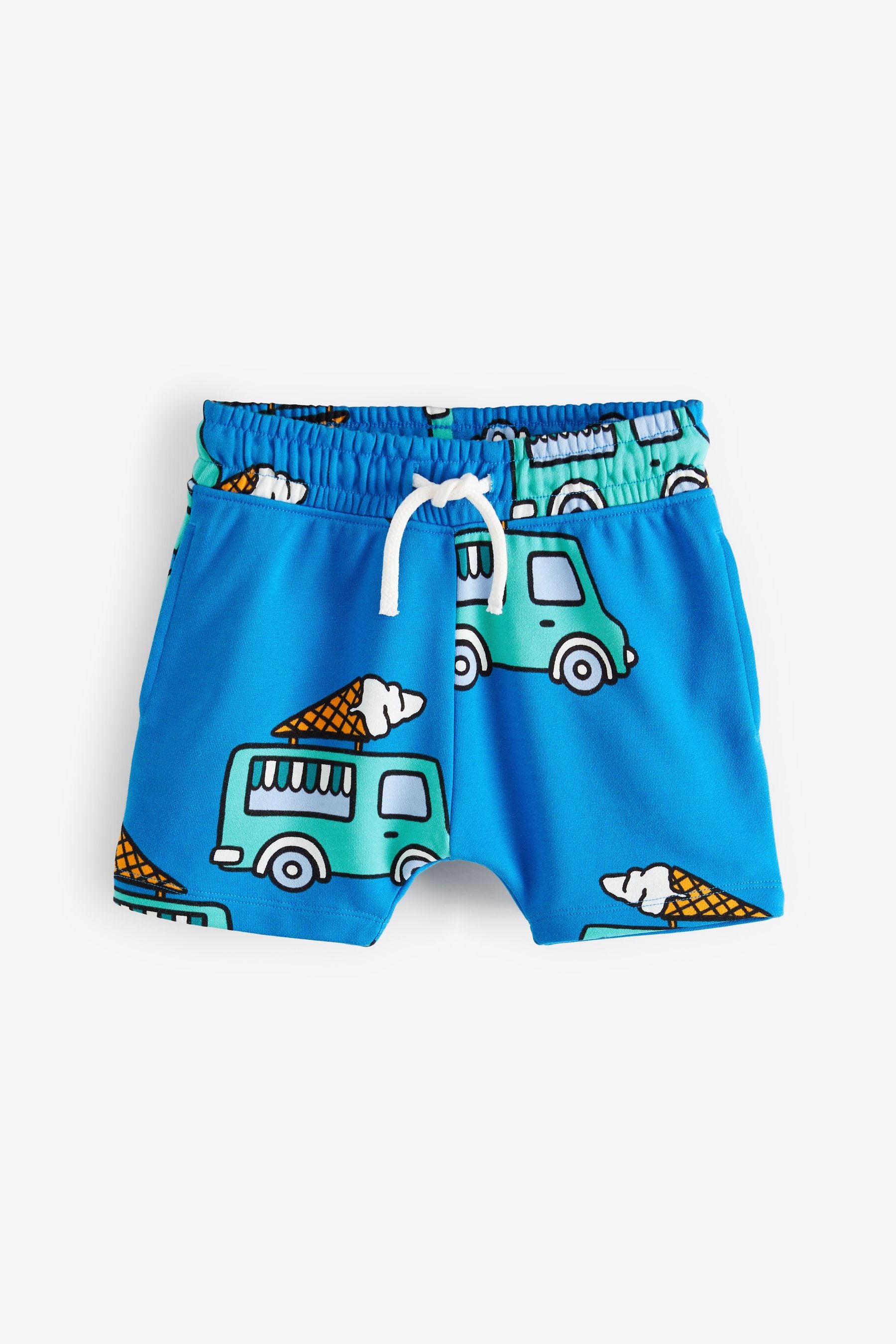 Blue/White Holiday 3 Pack All Over Printed Jersey Shorts (3mths-7yrs)