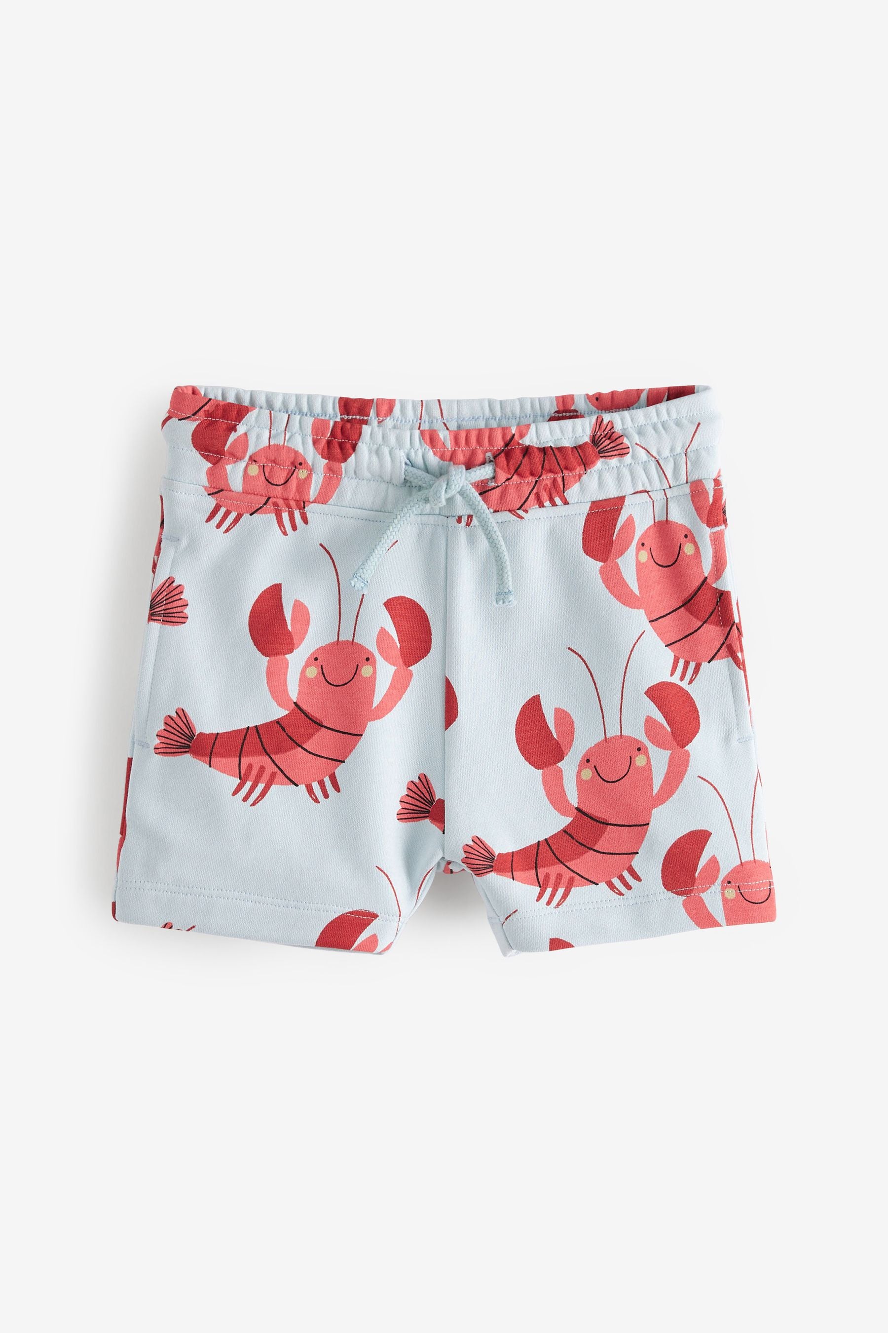 Aqua Blue Seaside 3 Pack All Over Printed Jersey Shorts (3mths-7yrs)