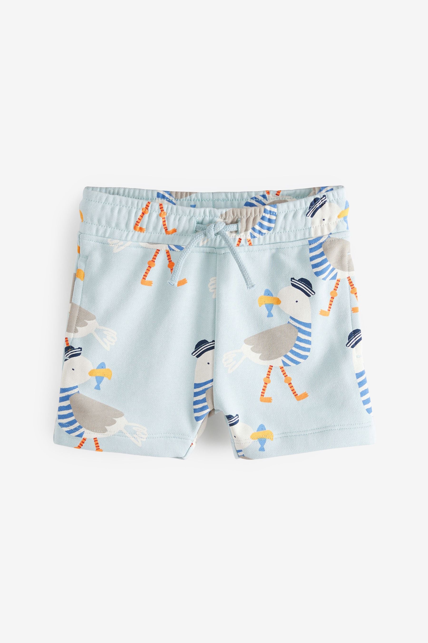 Aqua Blue Seaside 3 Pack All Over Printed Jersey Shorts (3mths-7yrs)