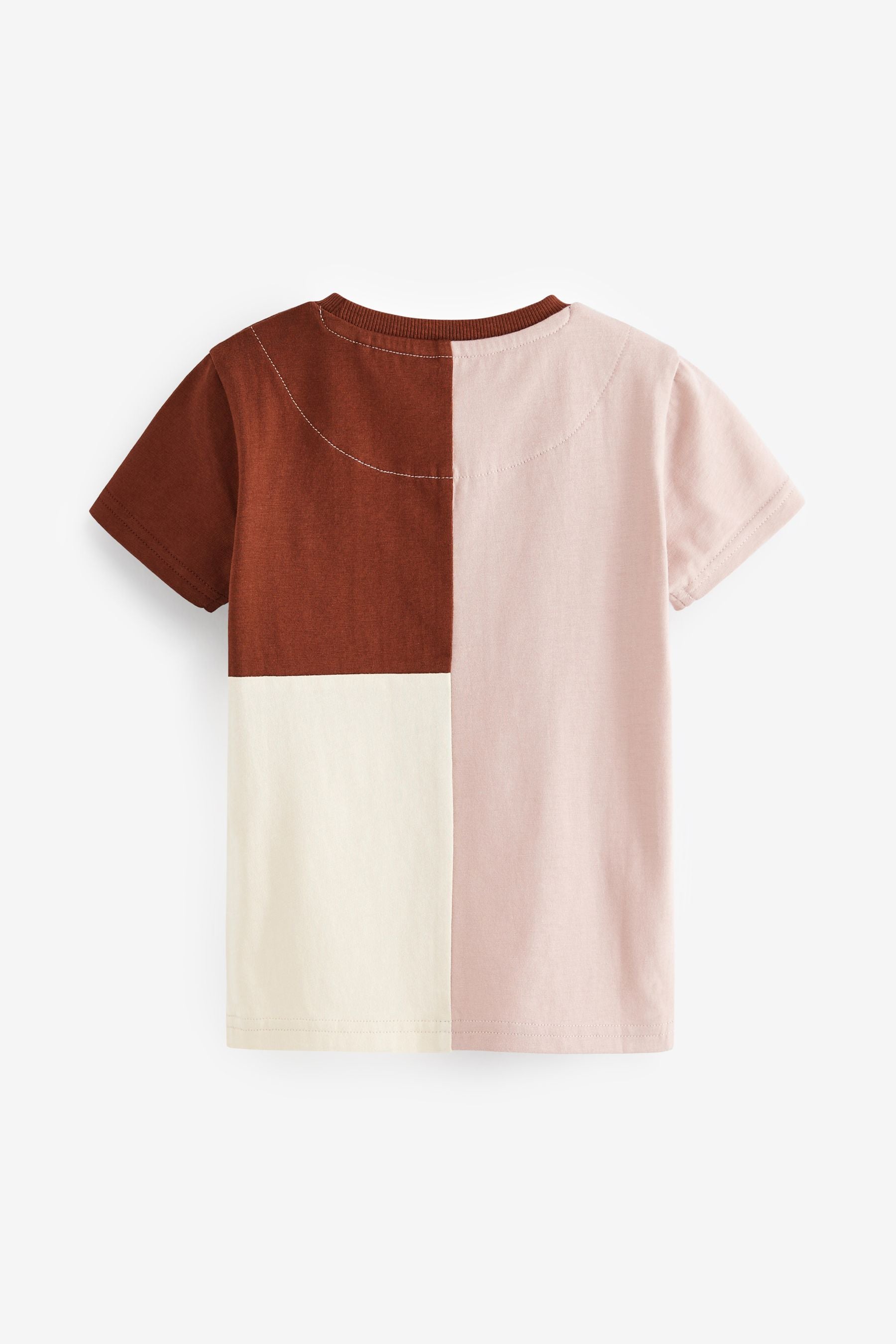 Blush Pink/Ecru White Colourblock Short Sleeve T-Shirt (3mths-7yrs)