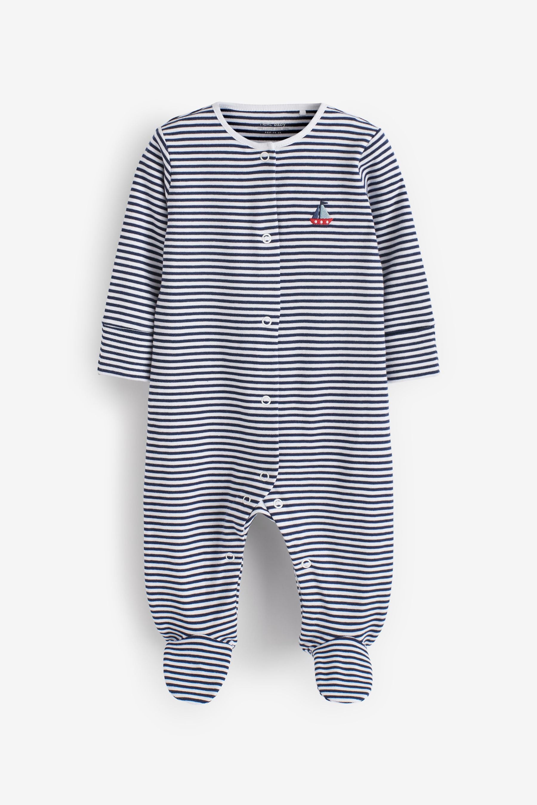 Blue Nautical Print 4 Pack Sleepsuits (0mths-2yrs)