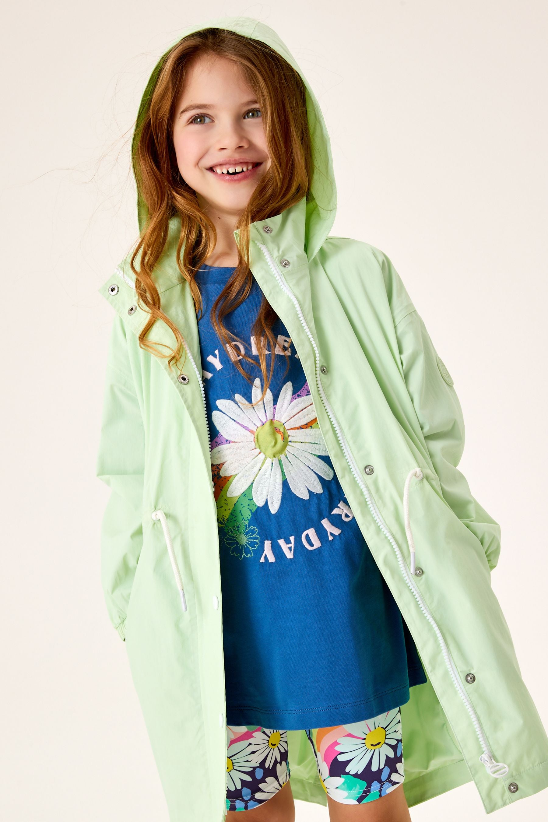 Green Waterproof Longline Cagoule (3-16yrs)