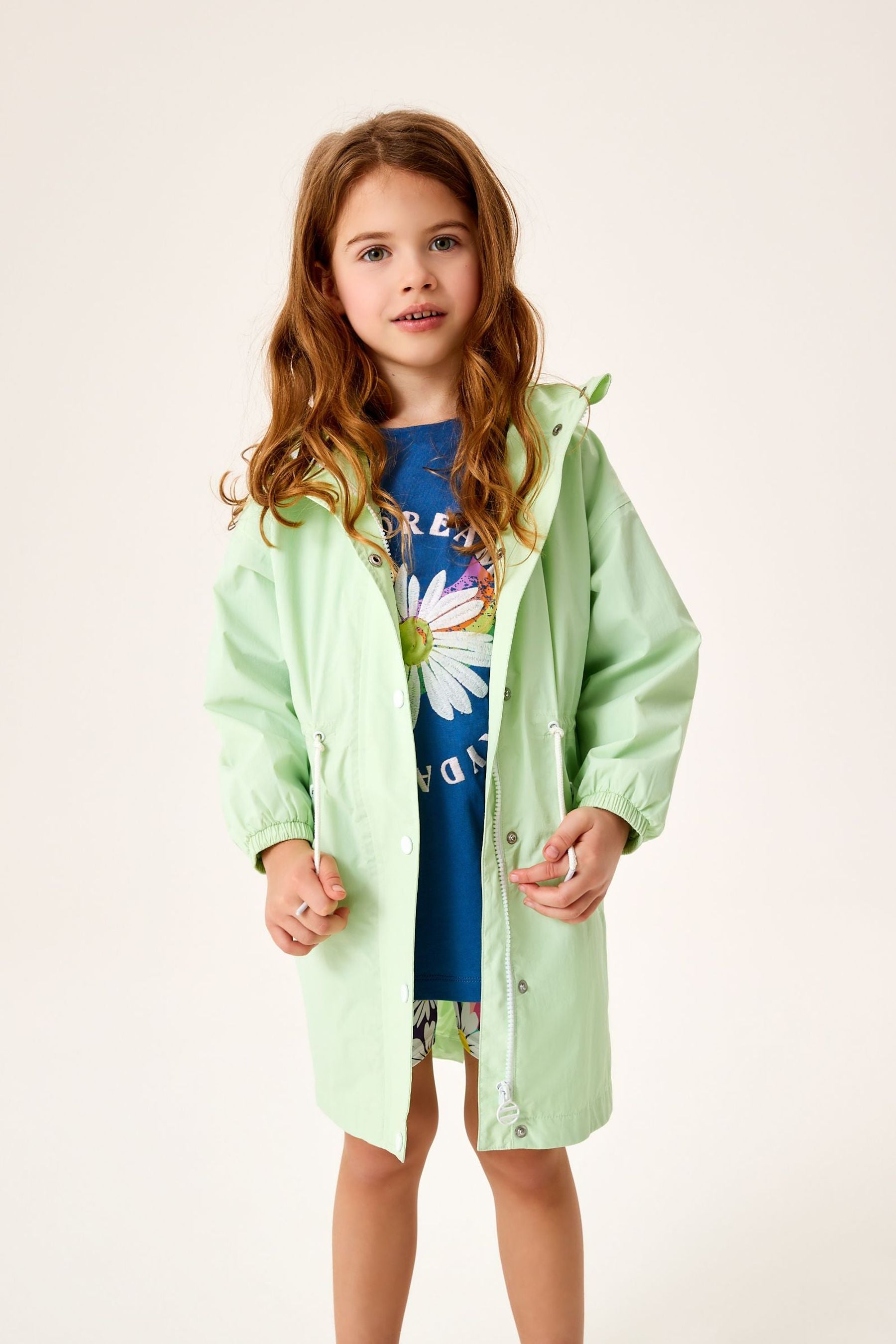 Green Waterproof Longline Cagoule (3-16yrs)