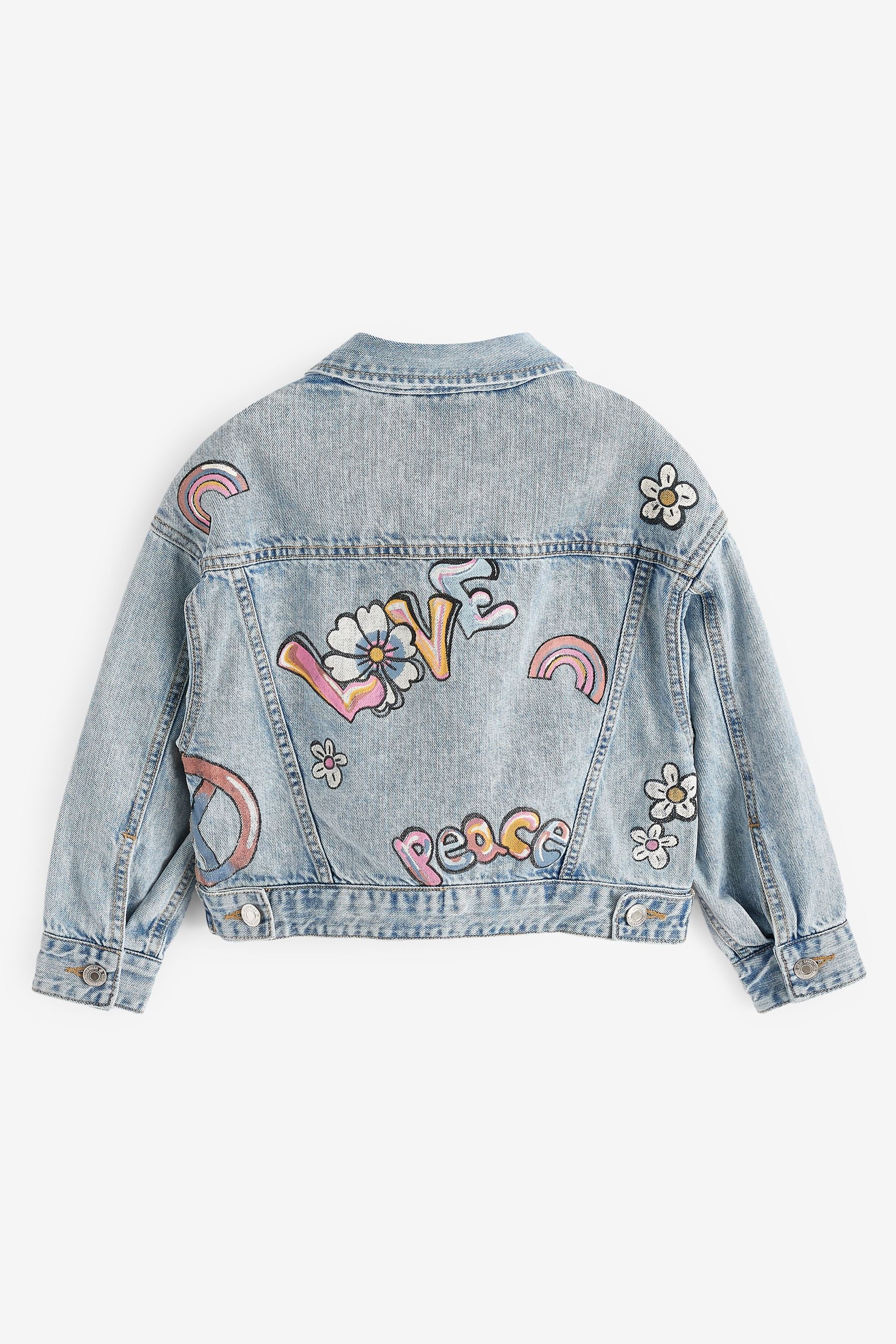 Mid Blue Graffiti Print Denim Jacket (3-16yrs)