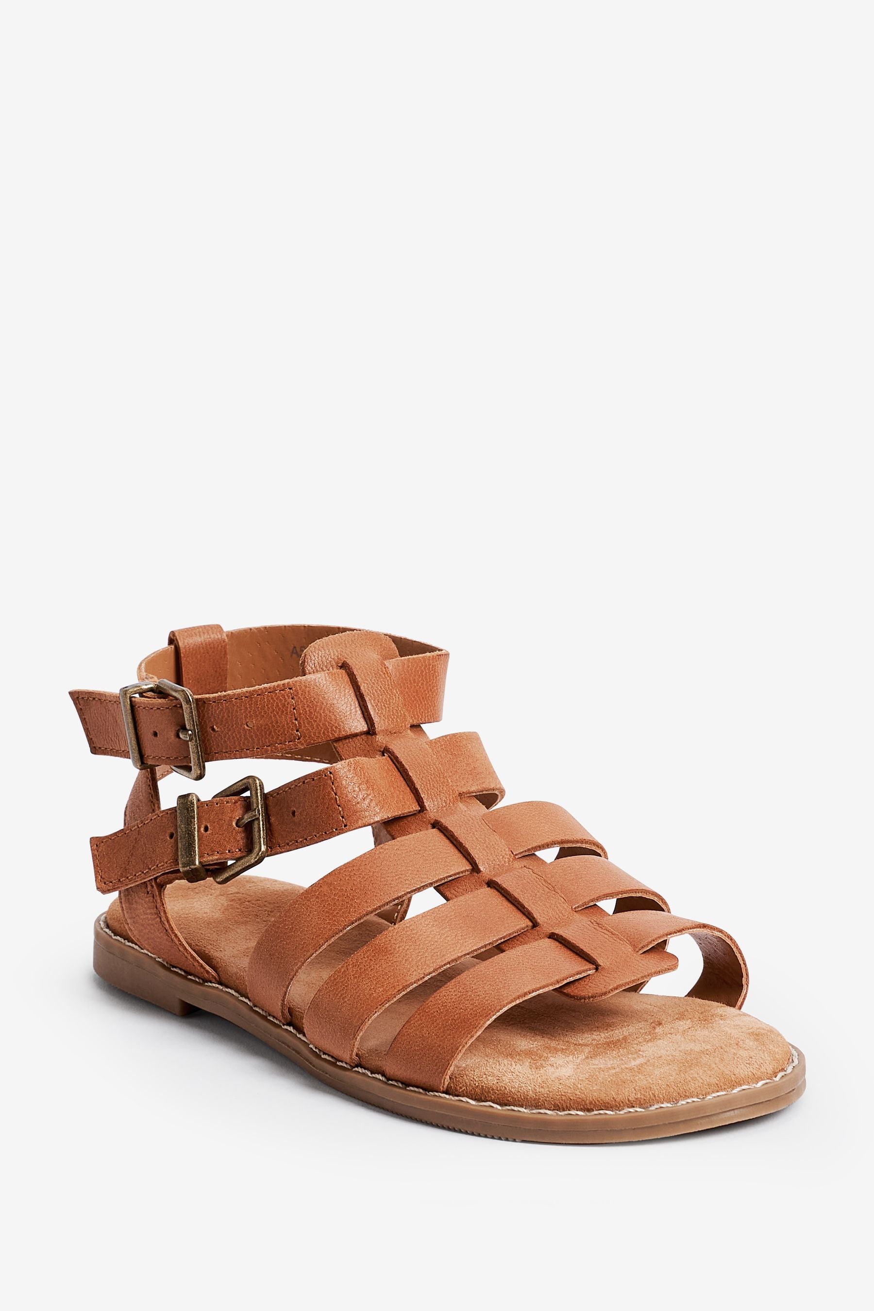 Tan Brown Leather Premium Gladiator Sandals