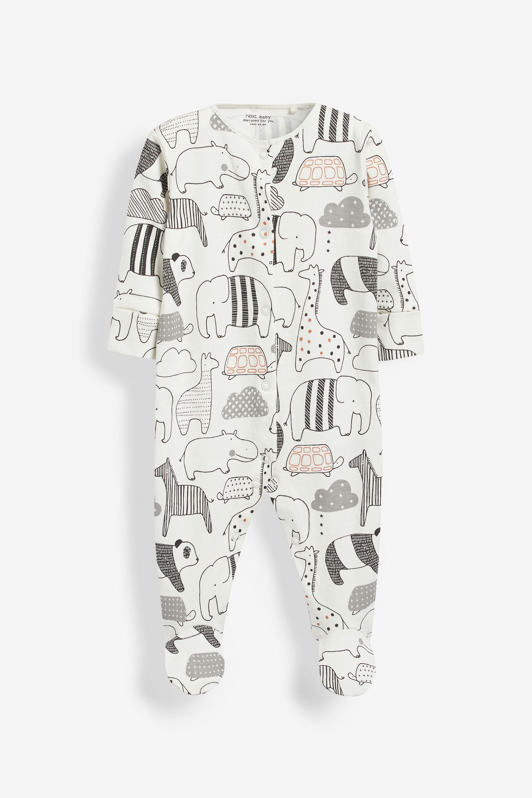 Monochrome Baby Sleepsuits 3 Pack (0-2yrs)