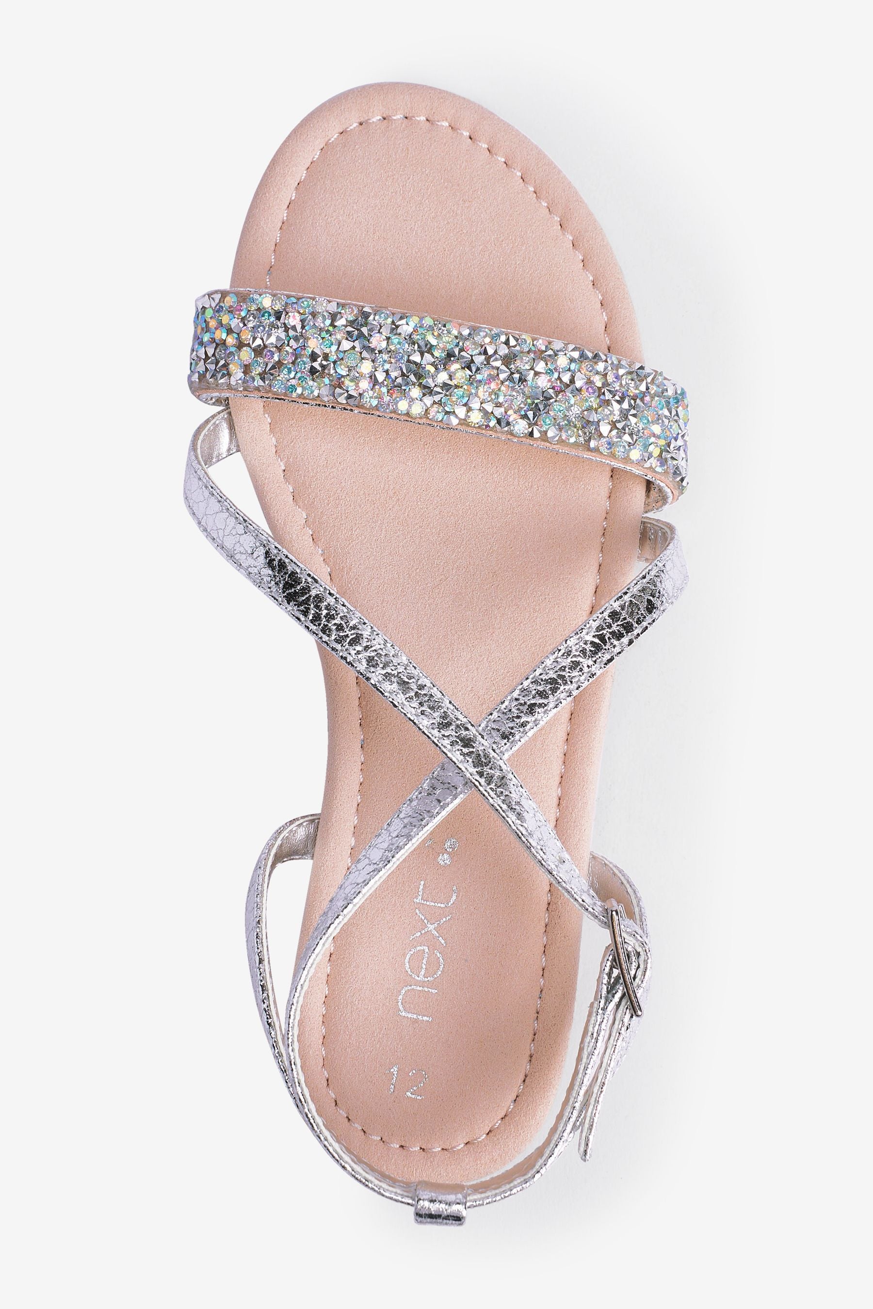 Silver Crystal Occasion Sandals