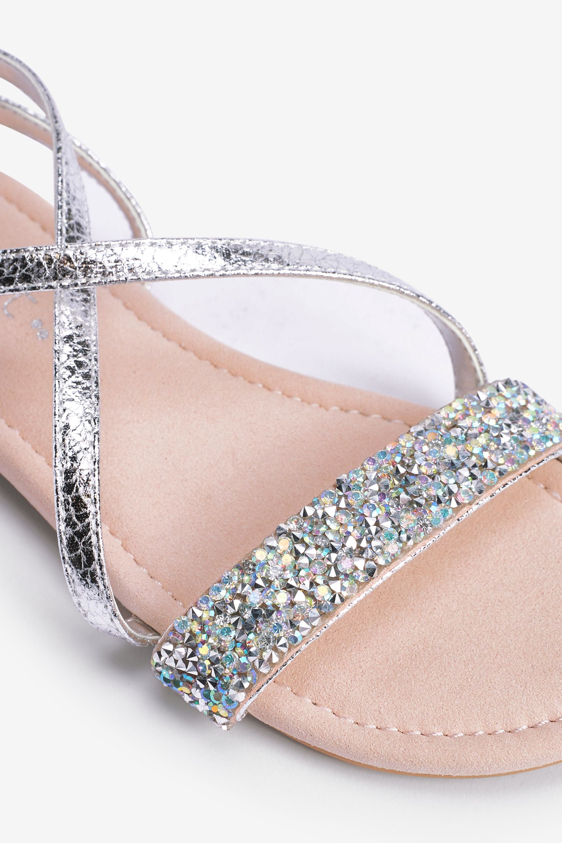 Silver Crystal Occasion Sandals