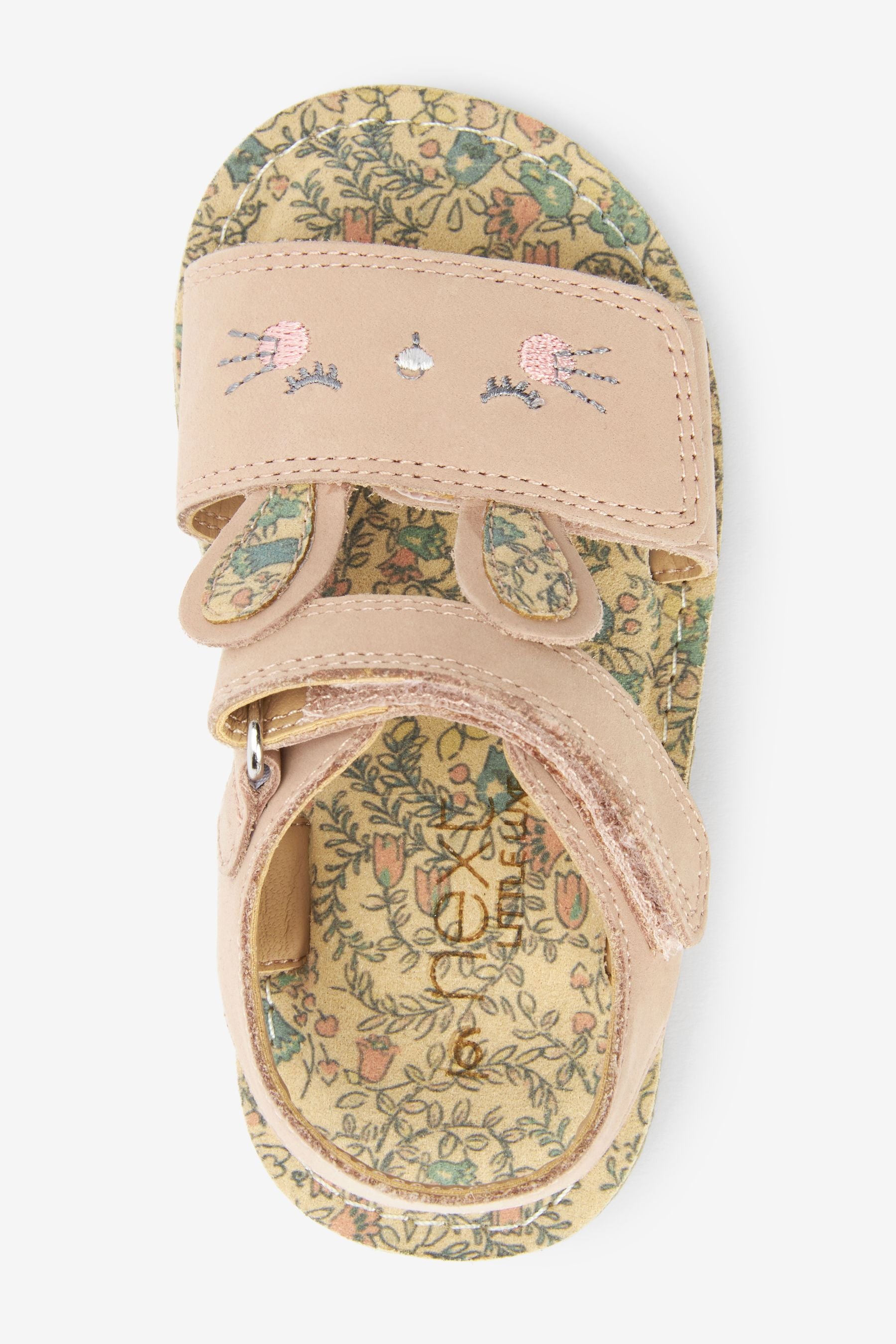 Pink Leather Bunny Little Luxe Sandals