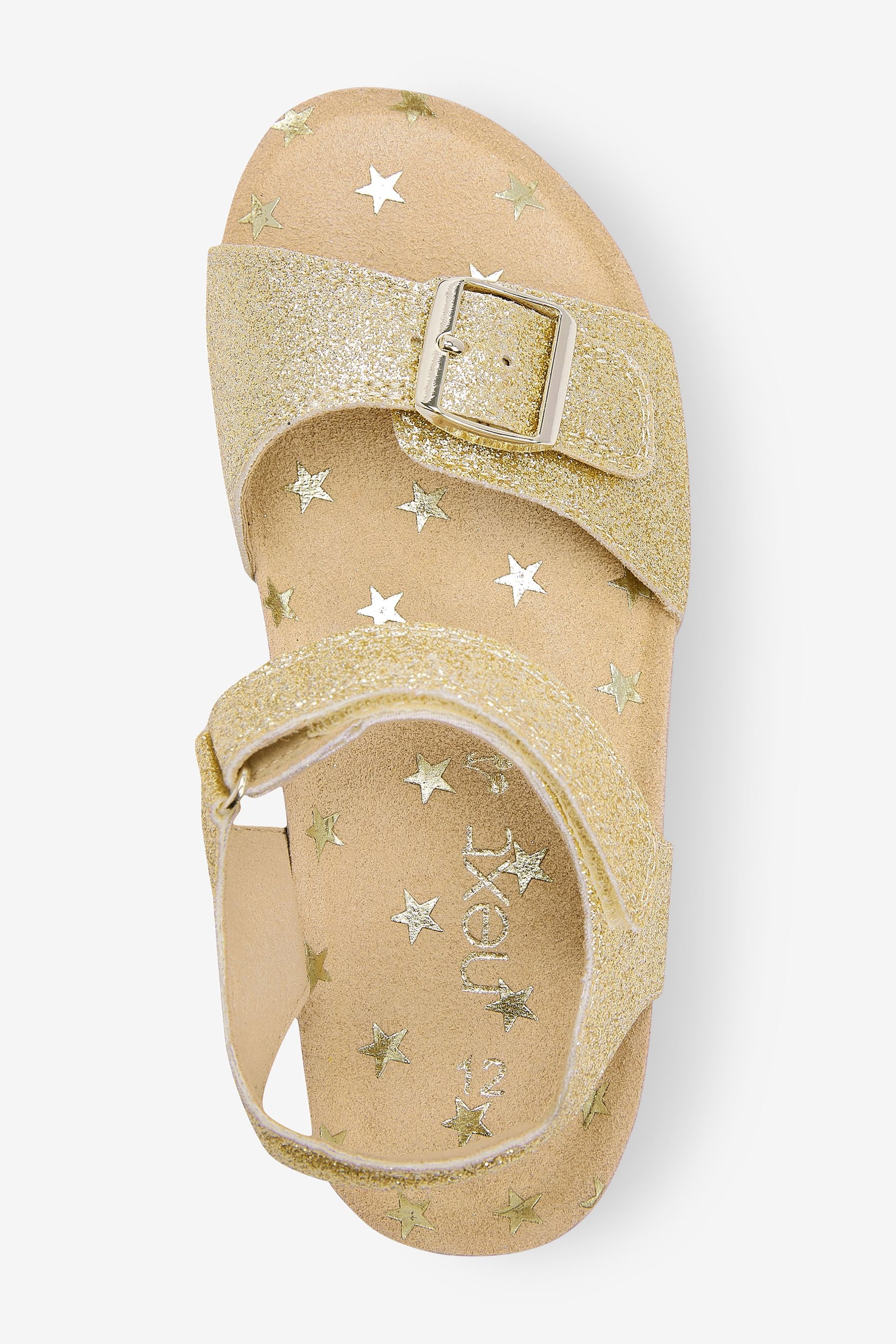 Gold Glitter Corkbed Sandals