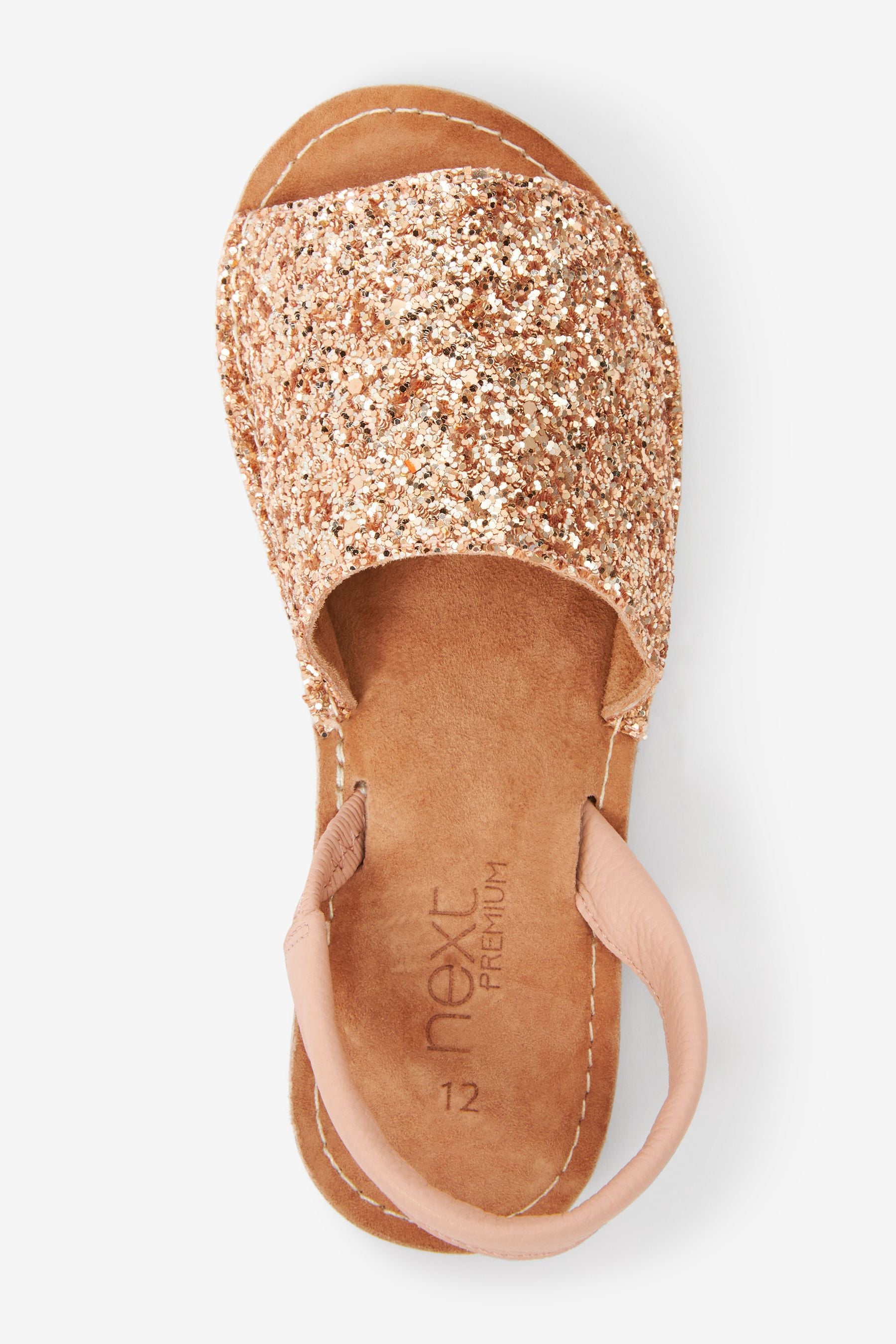 Rose Gold Glitter Peep Toe Sandals