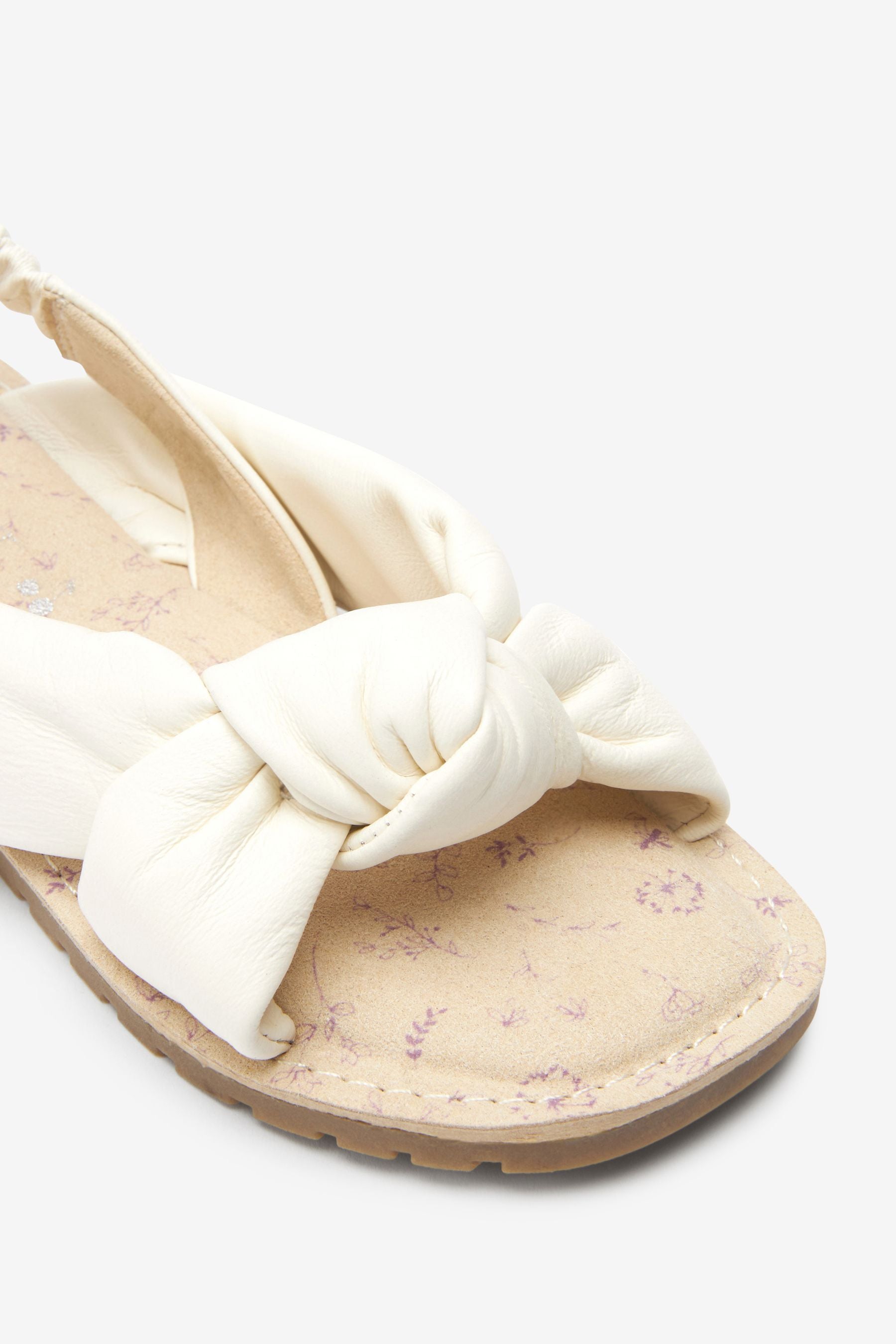 White Leather Premium Knotted Sandals