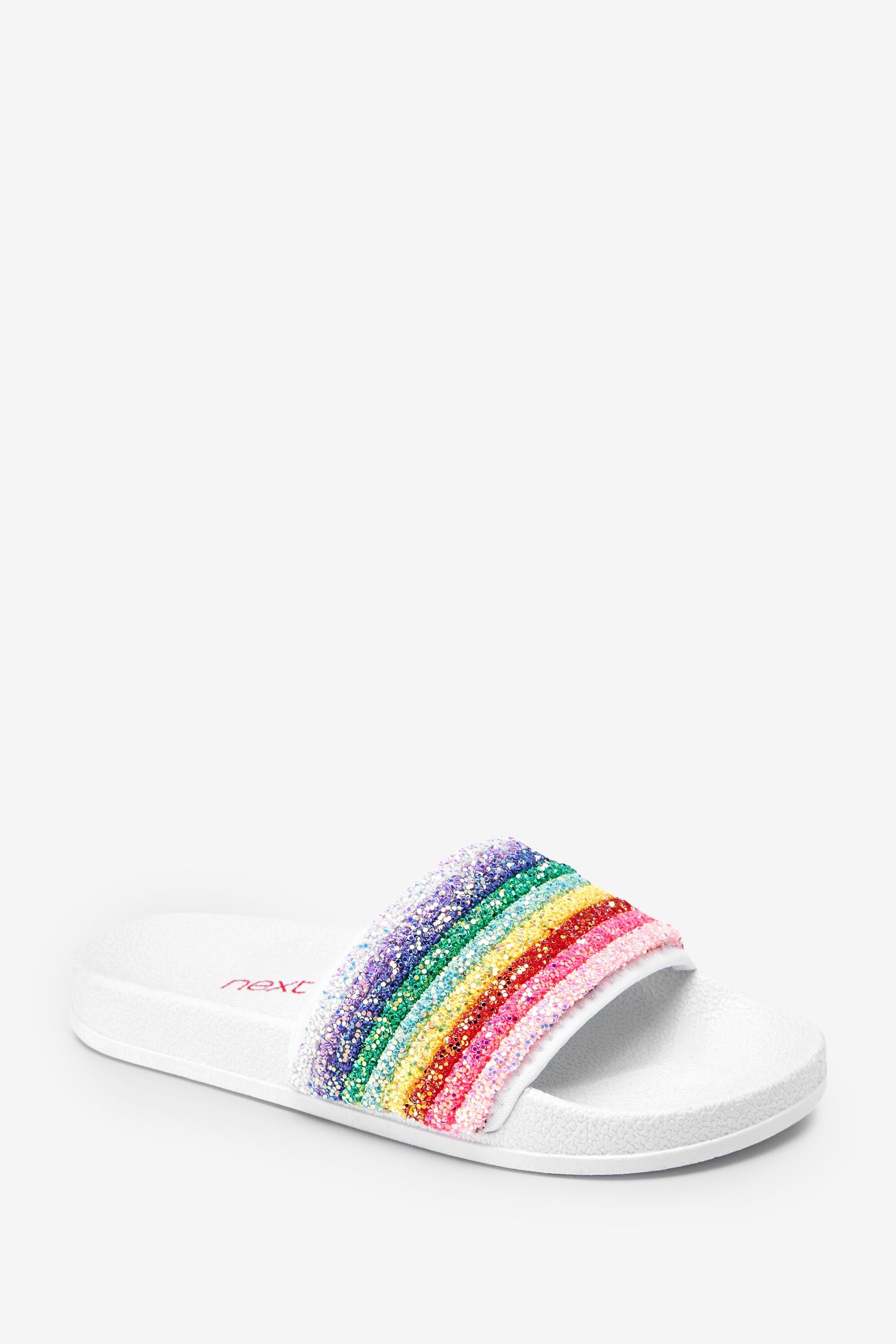 White Rainbow Glitter Sliders