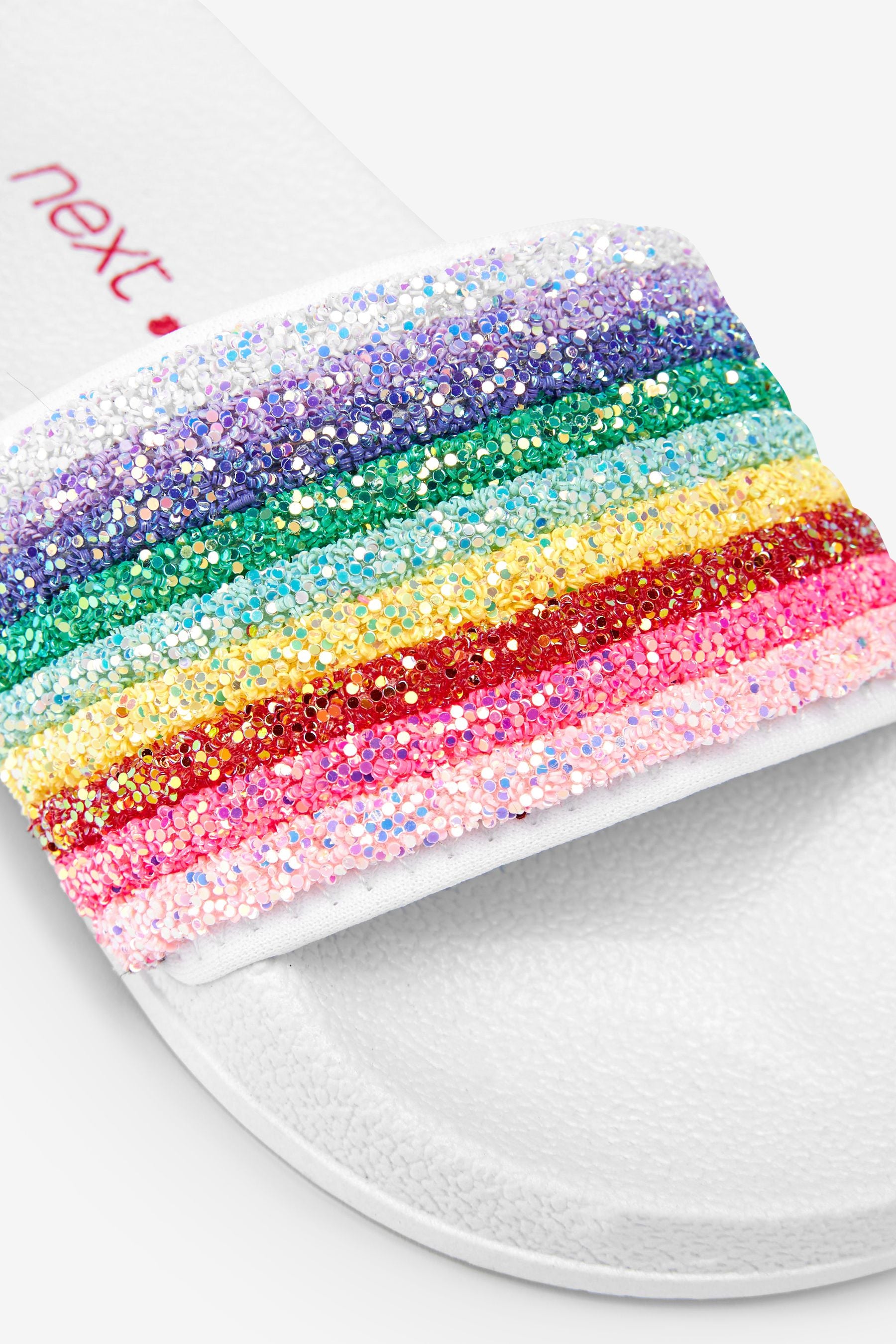 White Rainbow Glitter Sliders