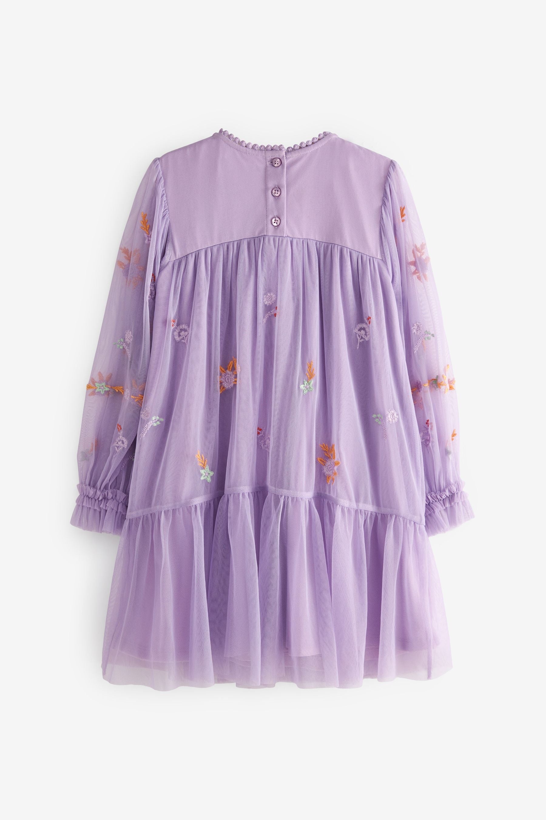 Lilac Purple Embroidered Occasion Dress (3-16yrs)