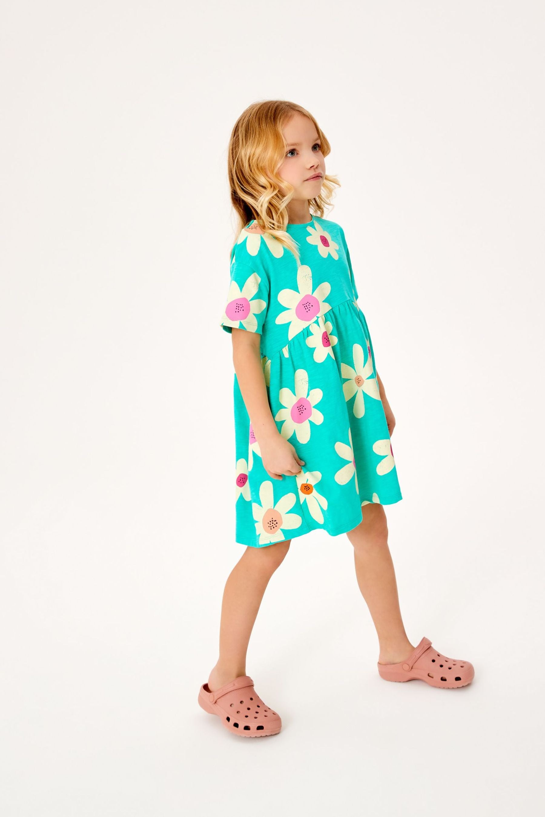 Green Floral Dress (3-16yrs)