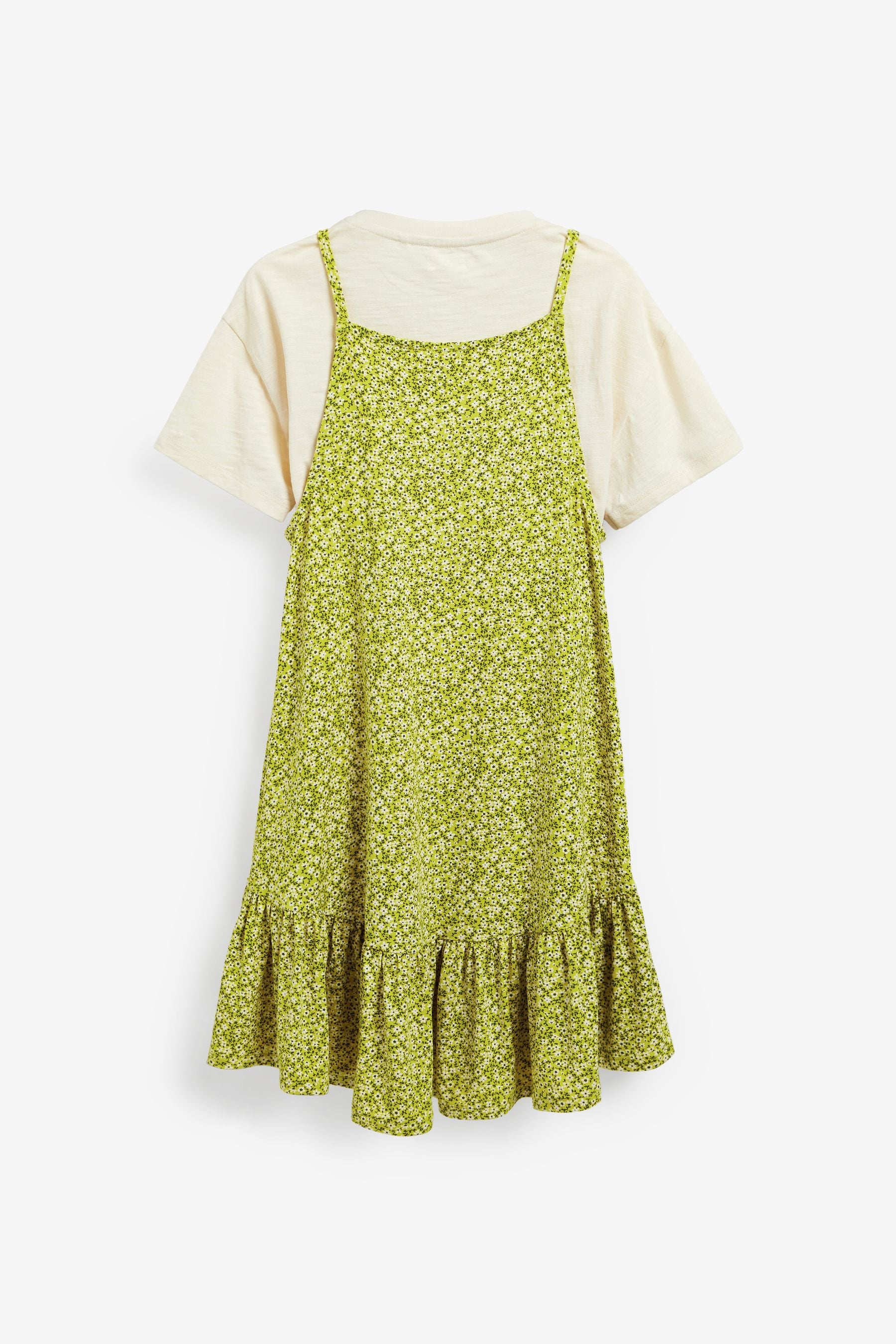 Green Floral 2 Pack T-Shirt And Dress (3-16yrs)