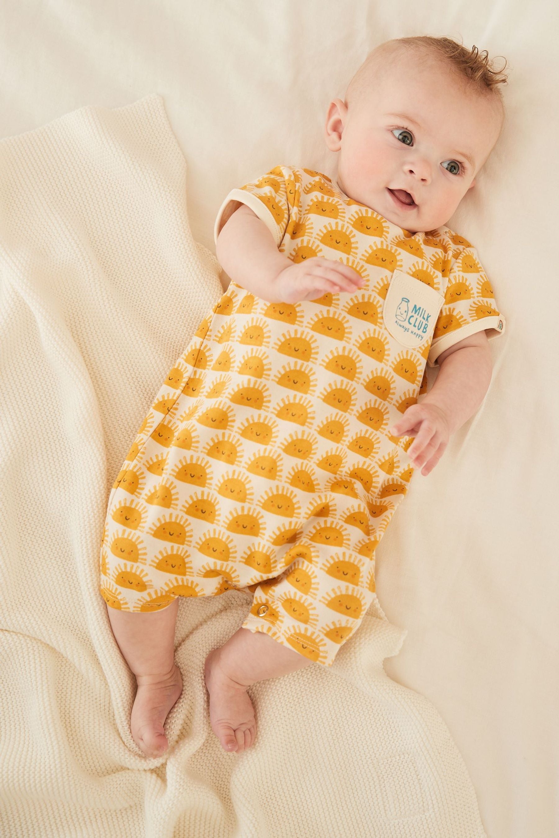 Rust Brown Retro Baby Baby 3 Pack Rompers (0mths-3yrs)