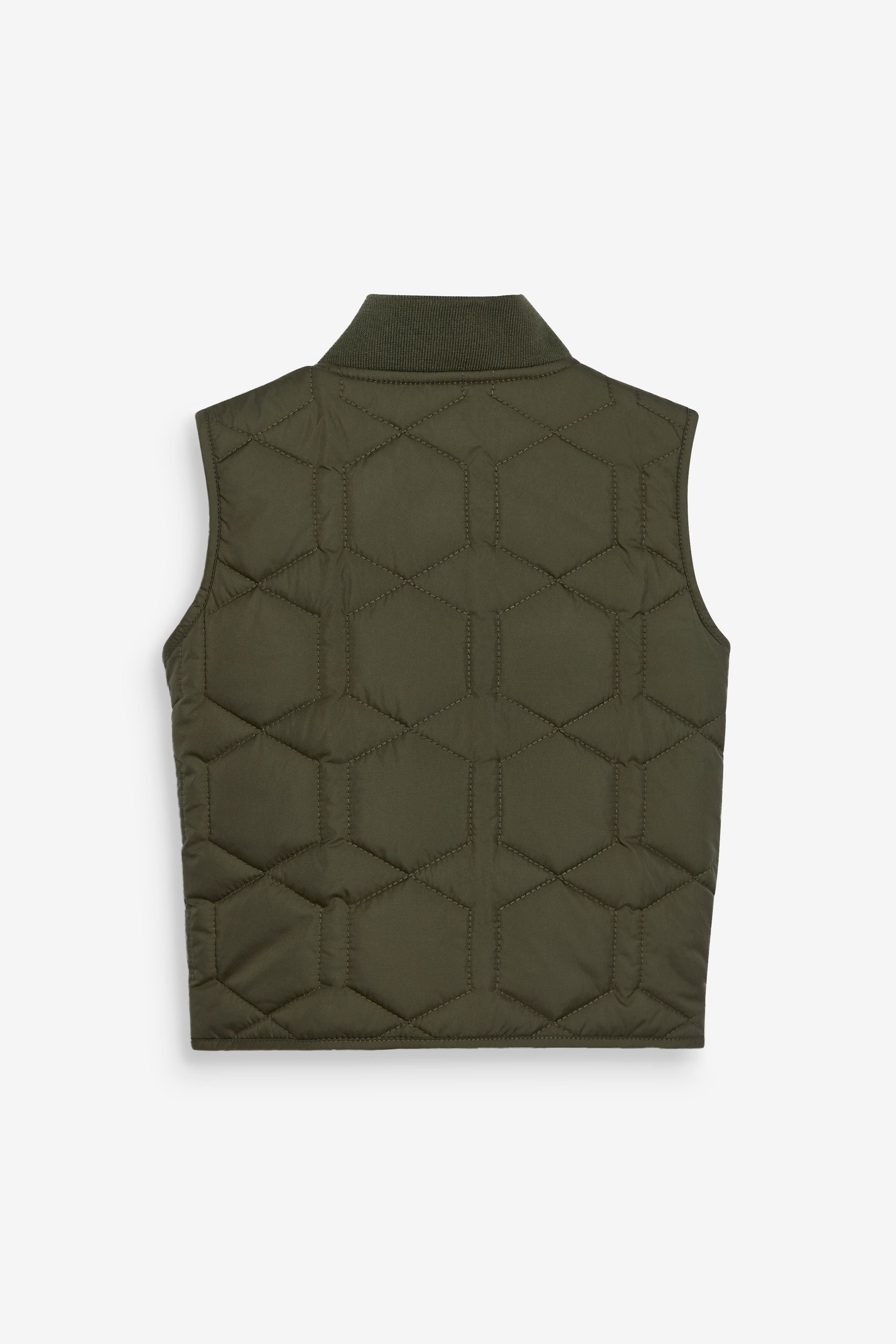 Khaki Green Quilted Gilet (3mths-7yrs)