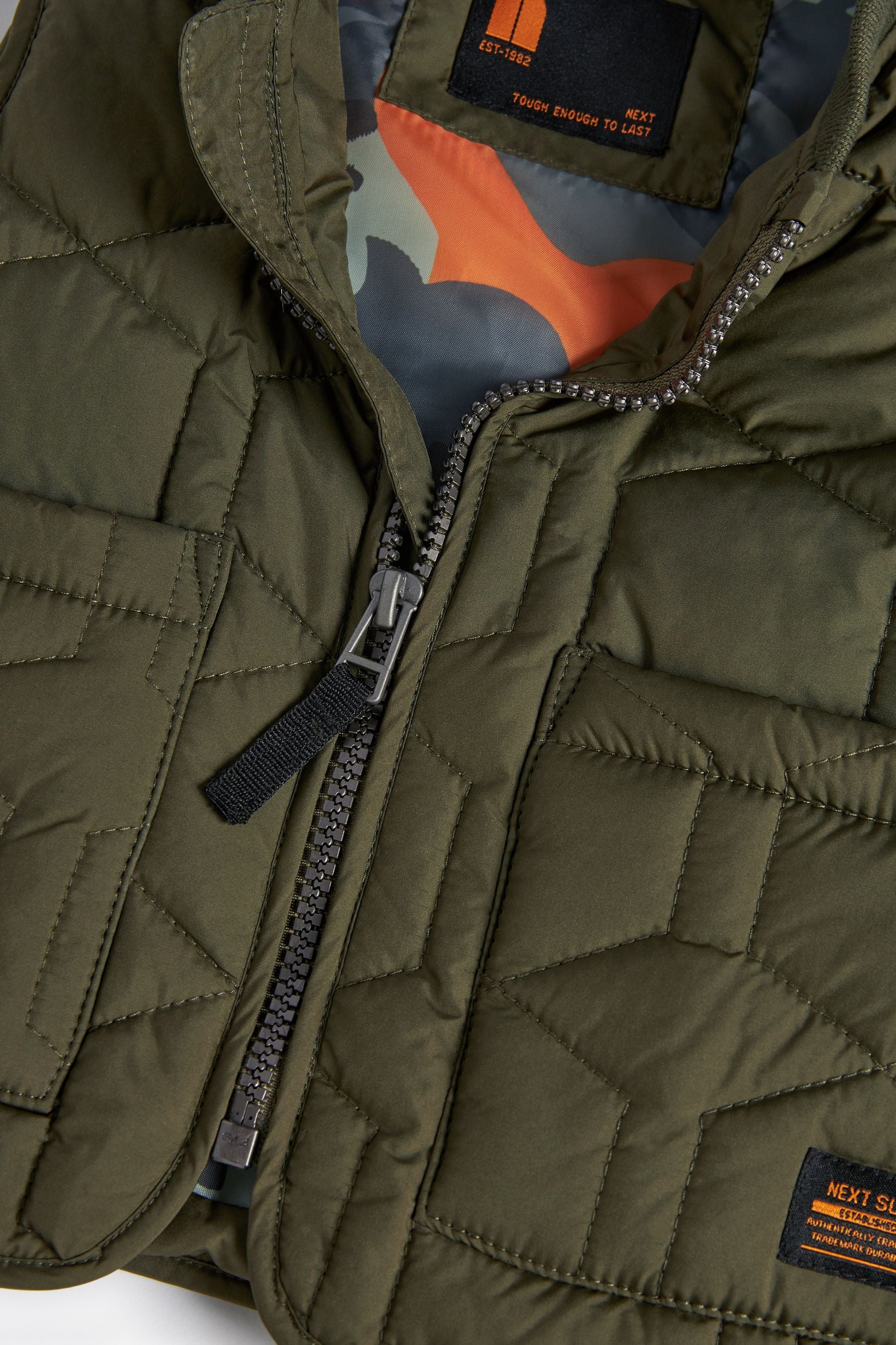 Khaki Green Quilted Gilet (3mths-7yrs)