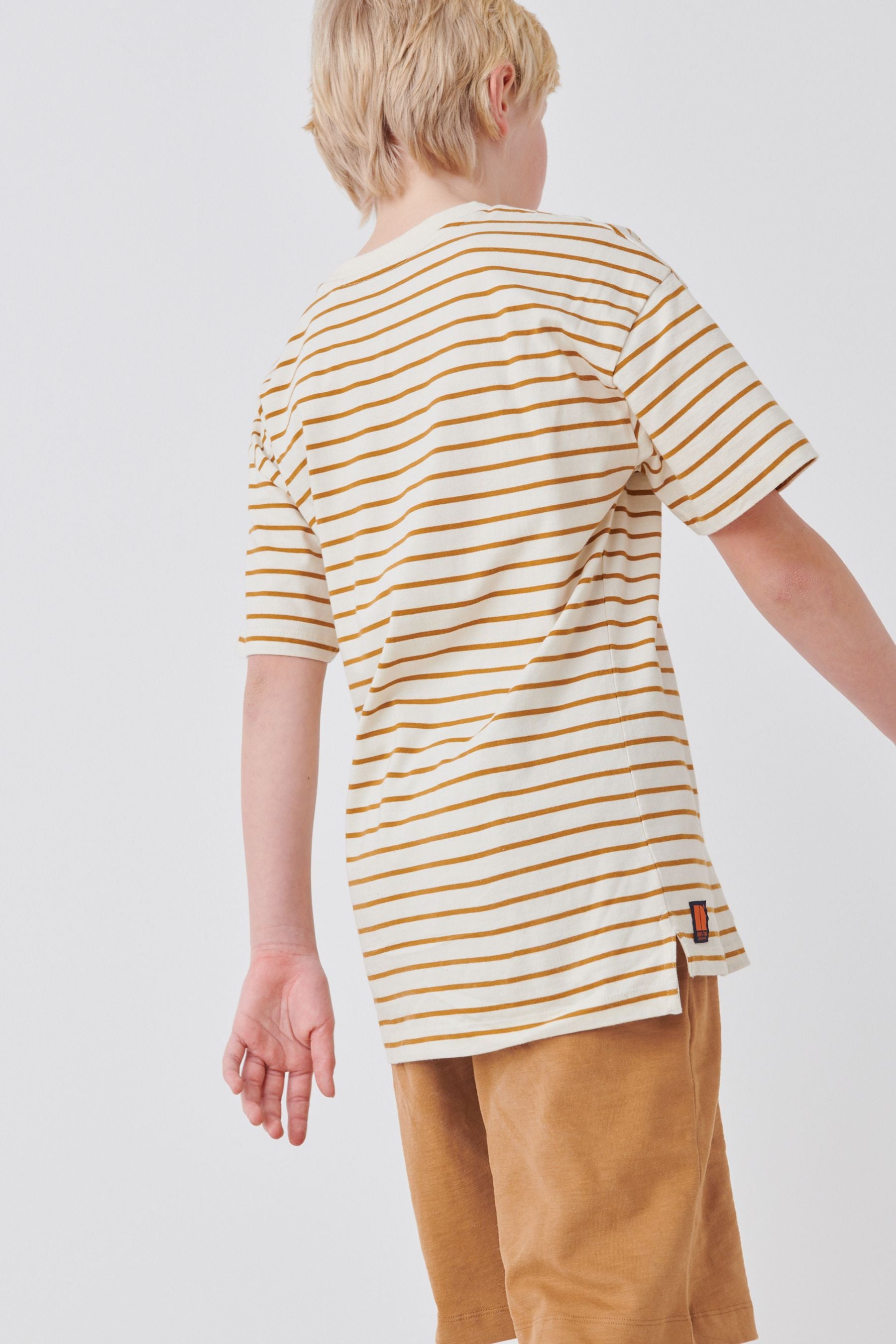 Neutral Brown Stripe T-Shirt and Short Set (3-12yrs)