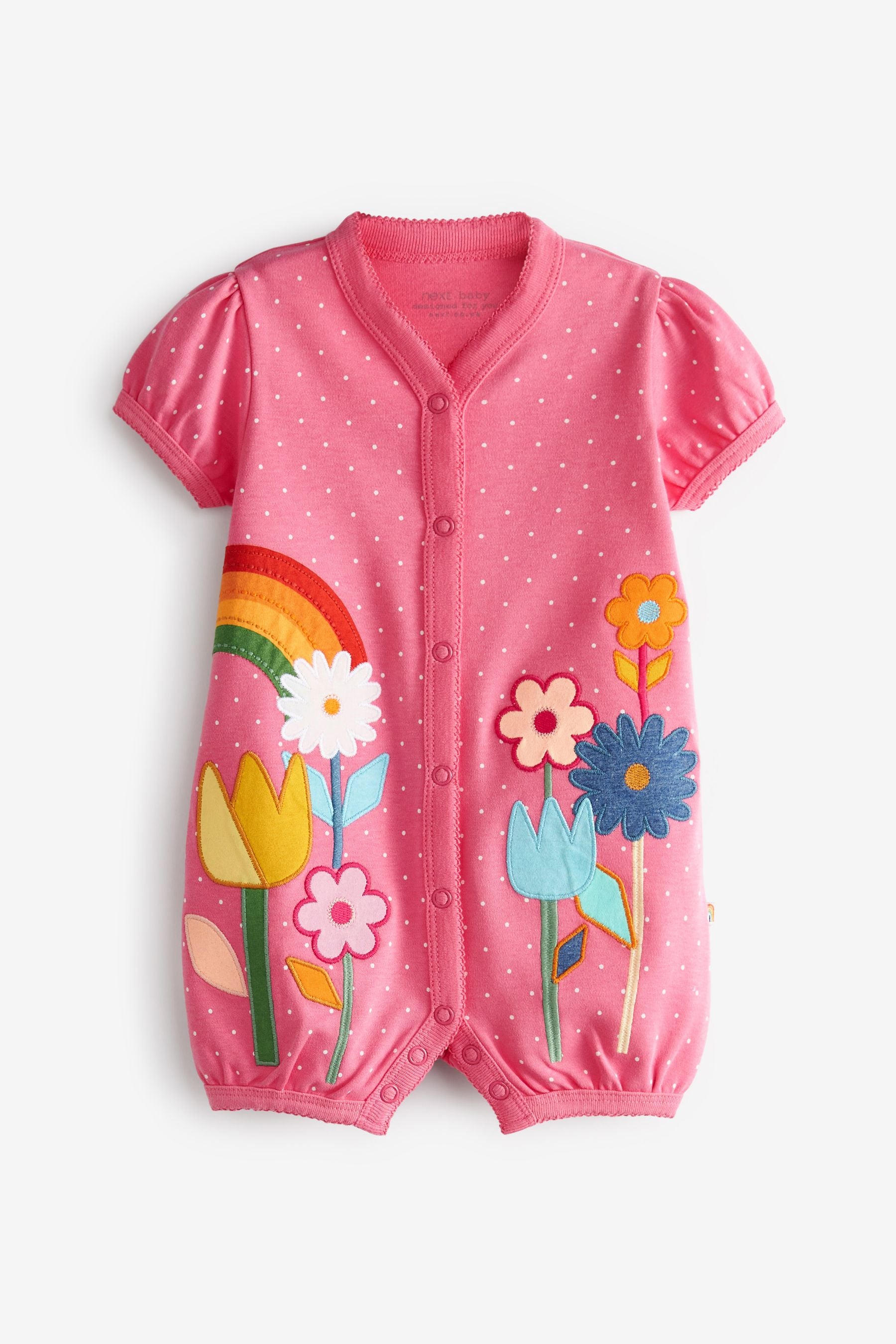 Bright Pink Floral 2 Pack Rompers (0mths-3yrs)