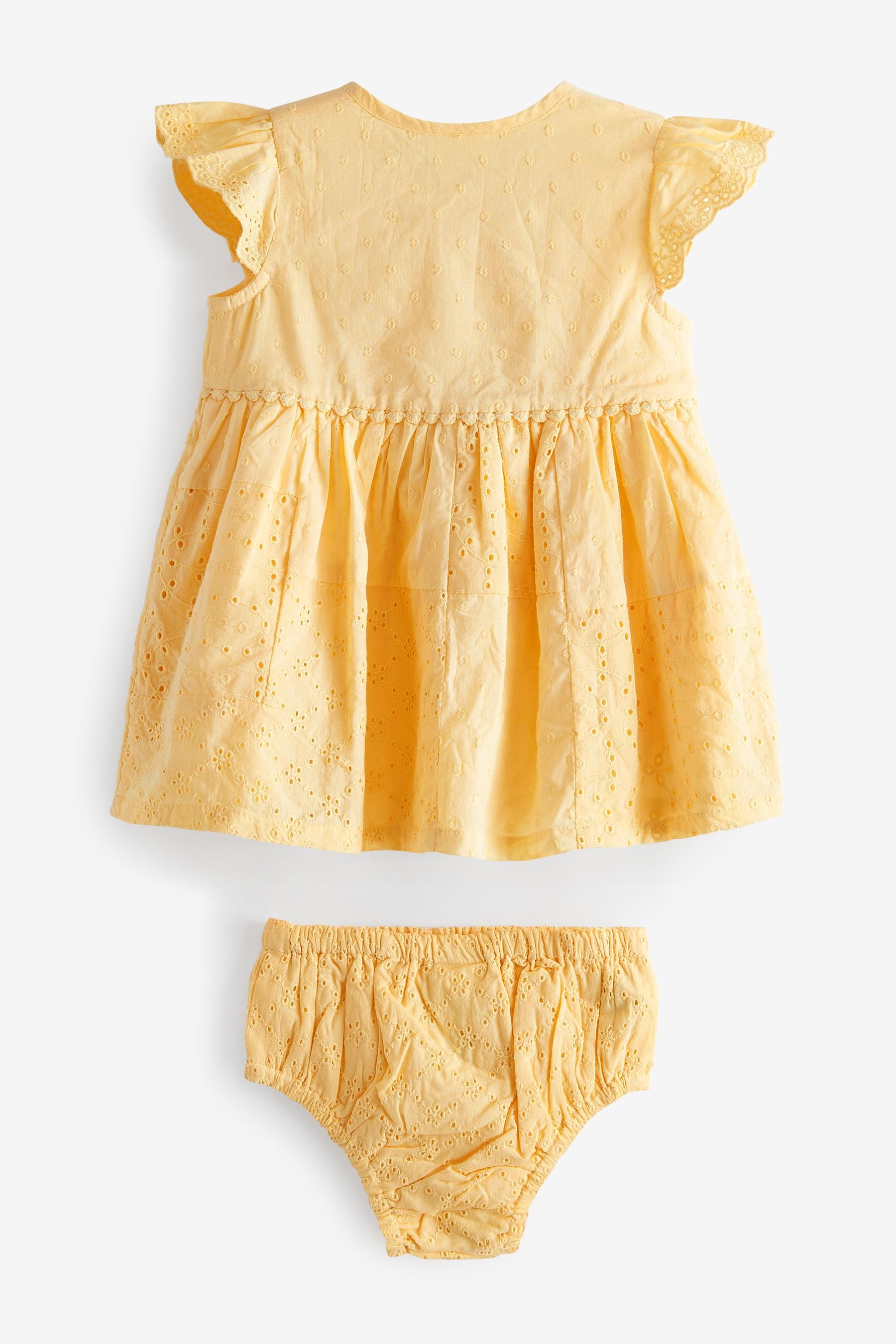 Yellow and White Baby 2 Piece Dress and Knickers Set (0mths-2yrs)