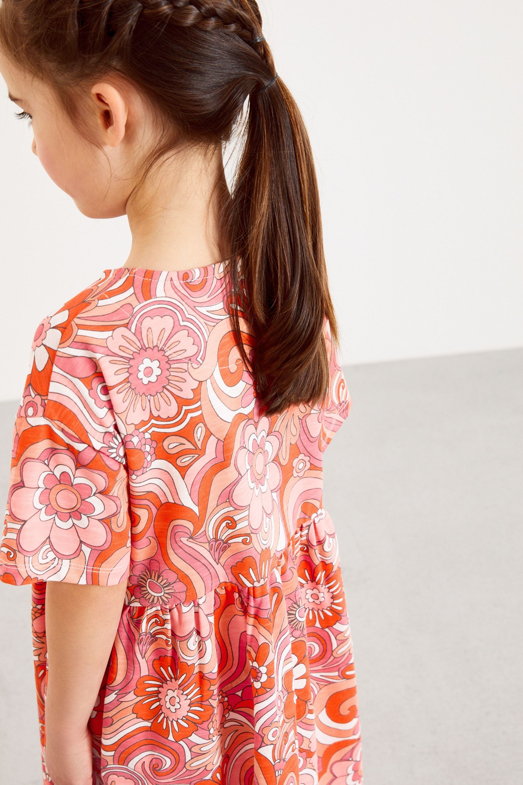 Pink Floral Swirl Dress (3-16yrs)