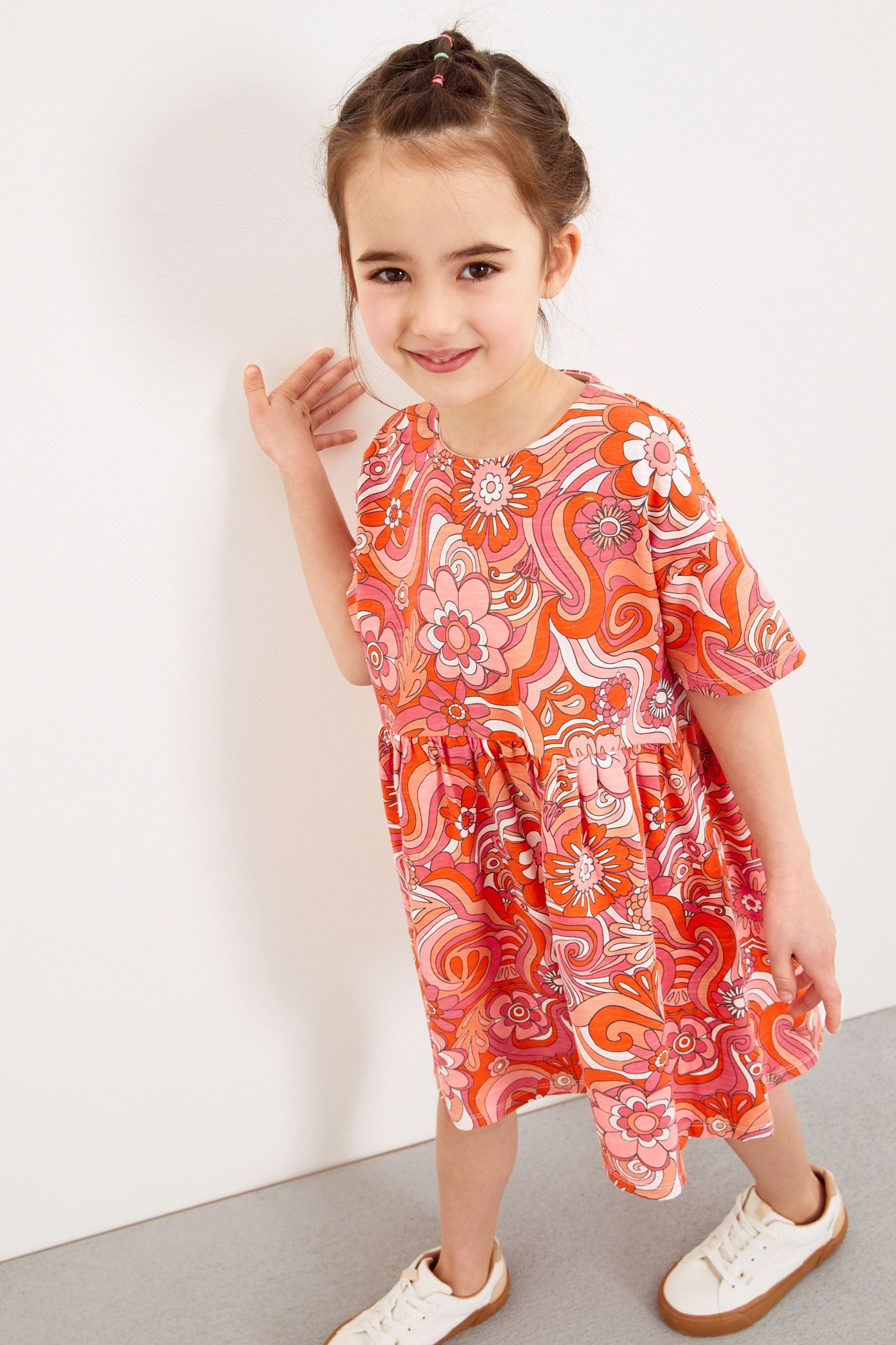 Pink Floral Swirl Dress (3-16yrs)