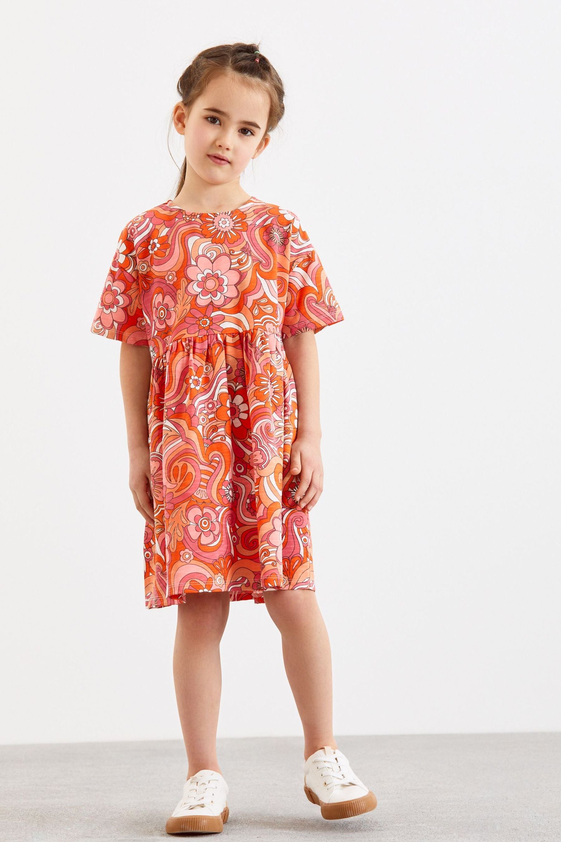 Pink Floral Swirl Dress (3-16yrs)