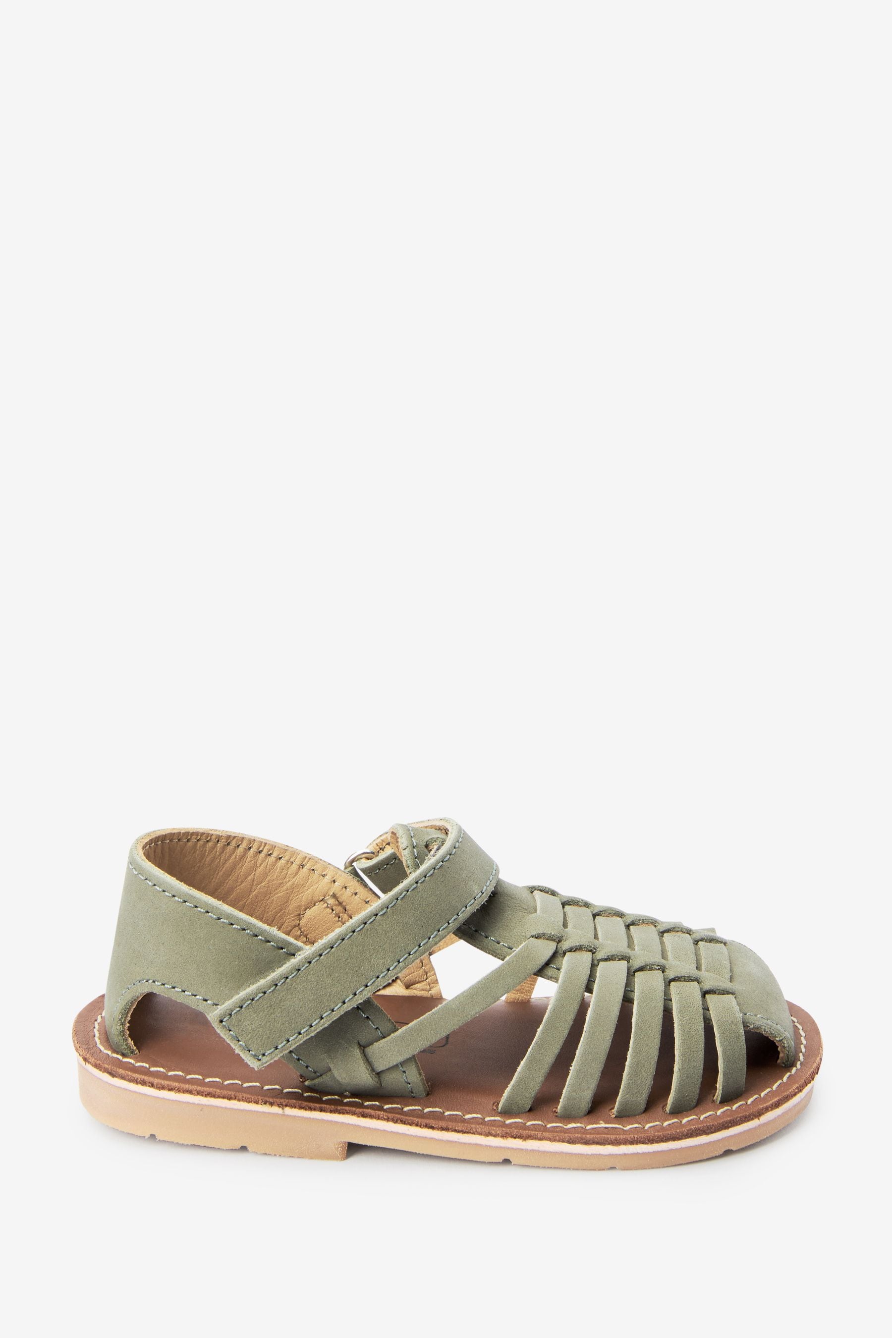 Sage Green Leather Sandals