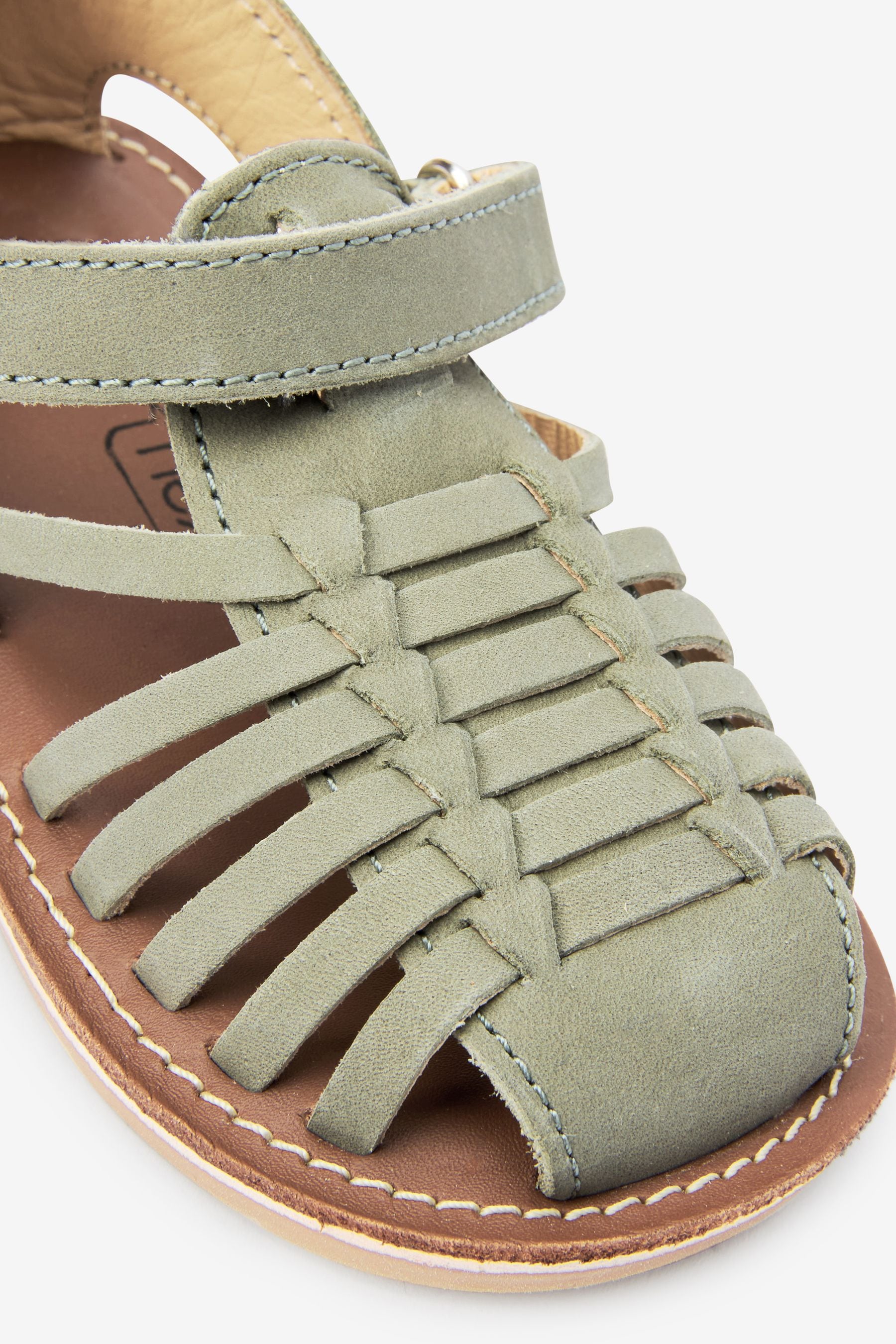 Sage Green Leather Sandals