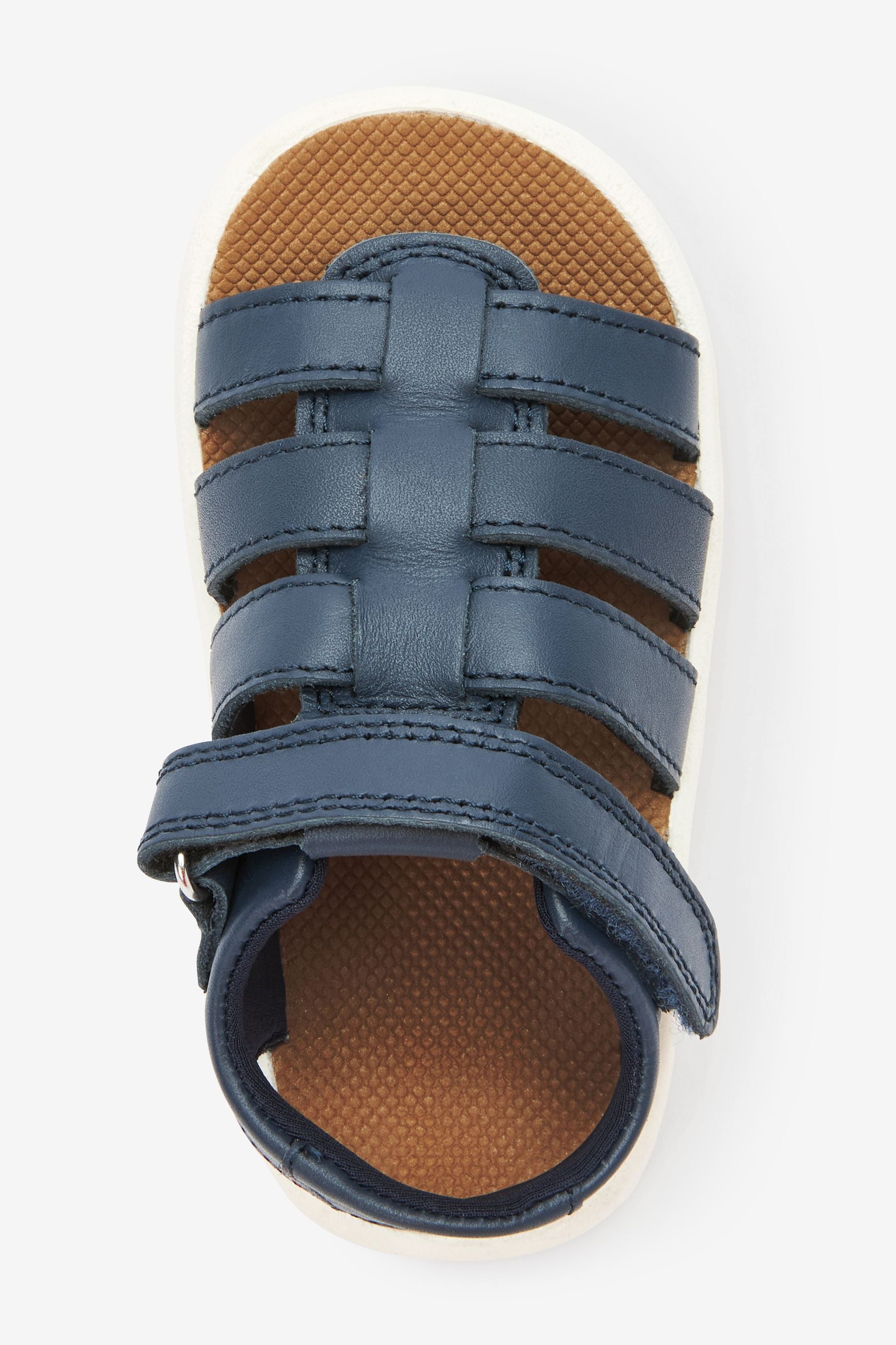 Navy Blue Lightweight Leather Fisherman Sandals