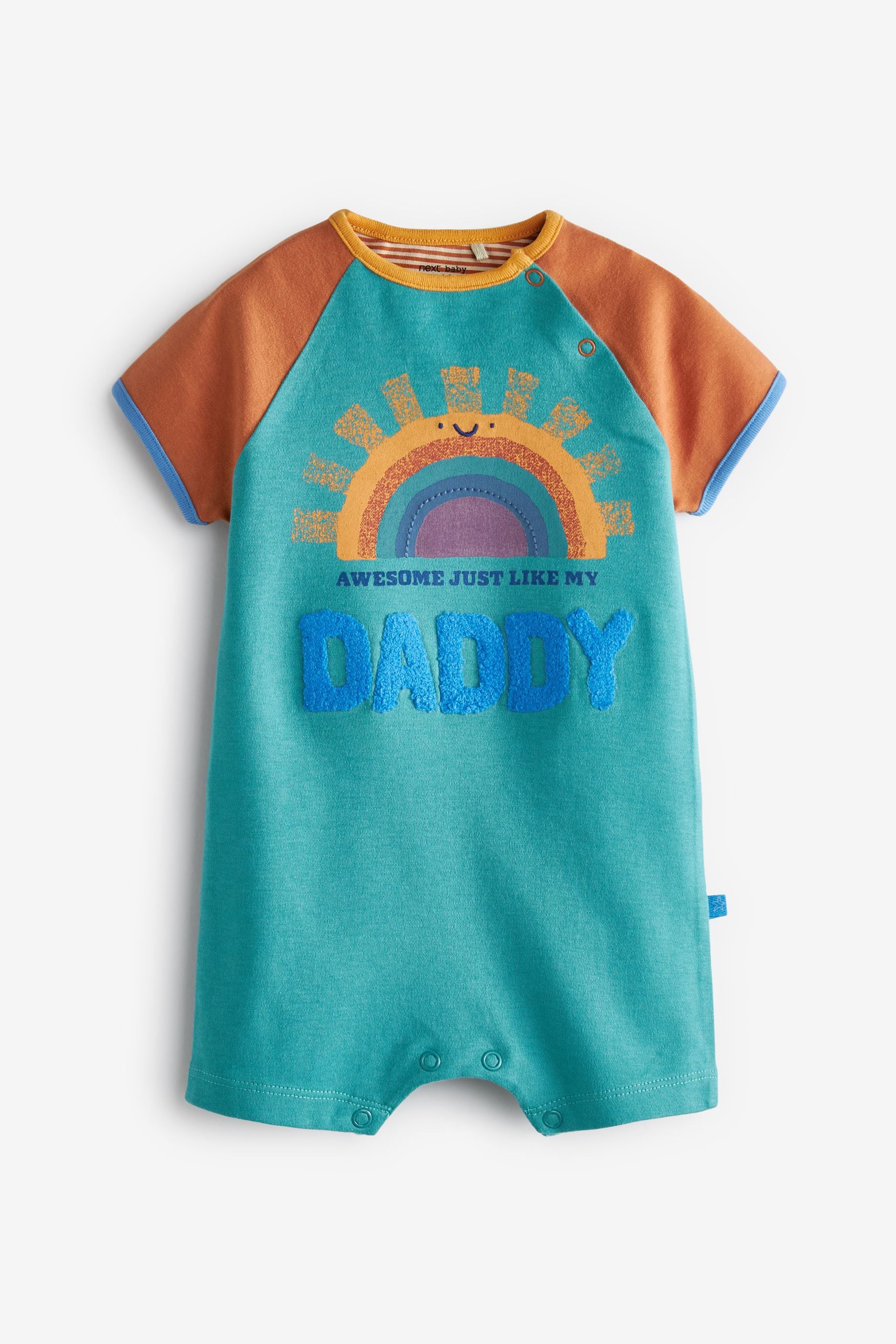 Blue Retro Daddy Single Romper (0mths-3yrs)