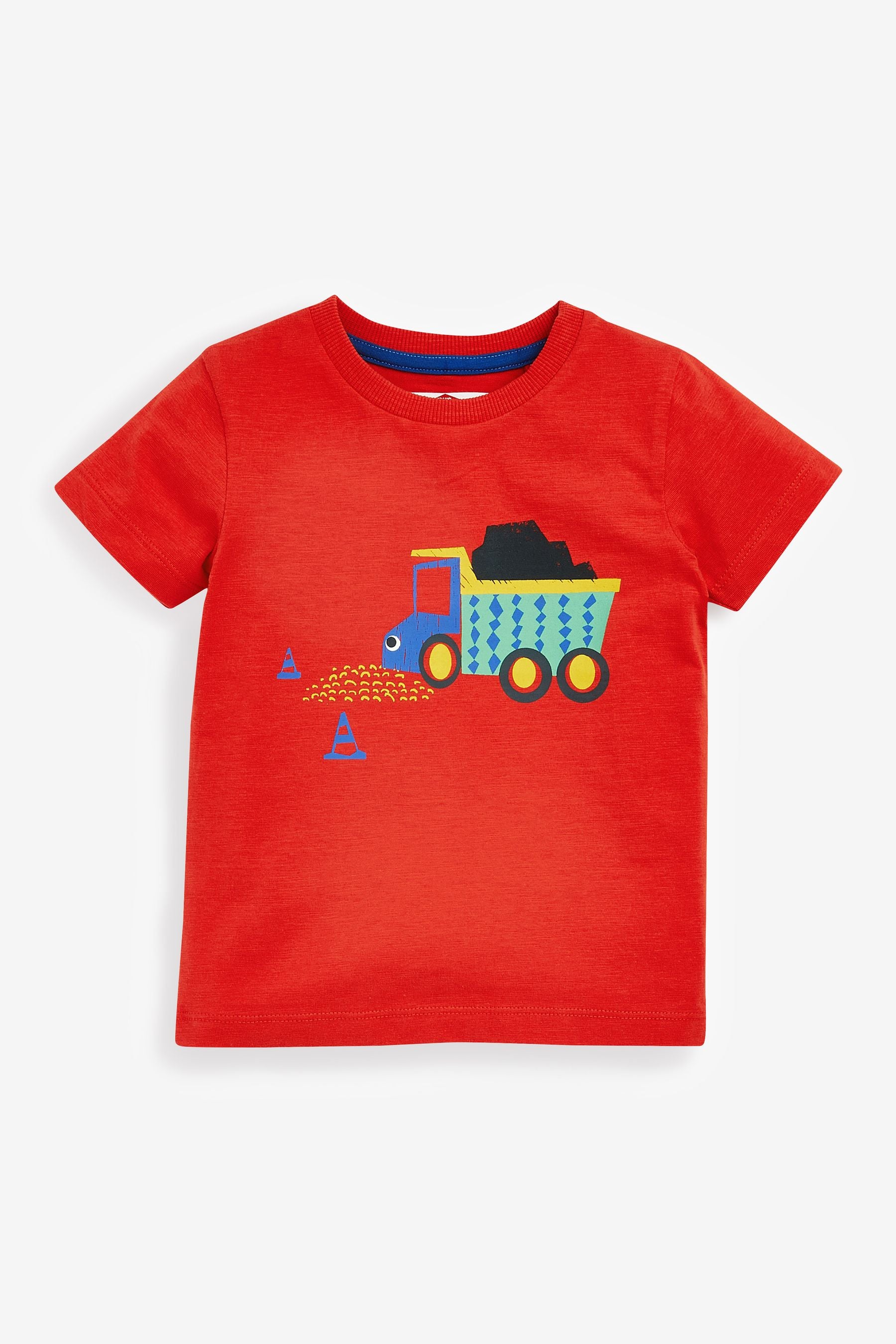 Red/Blue/Yellow Digger / trucks 3 Pack Short Sleeve T-Shirt (3mths-7yrs)