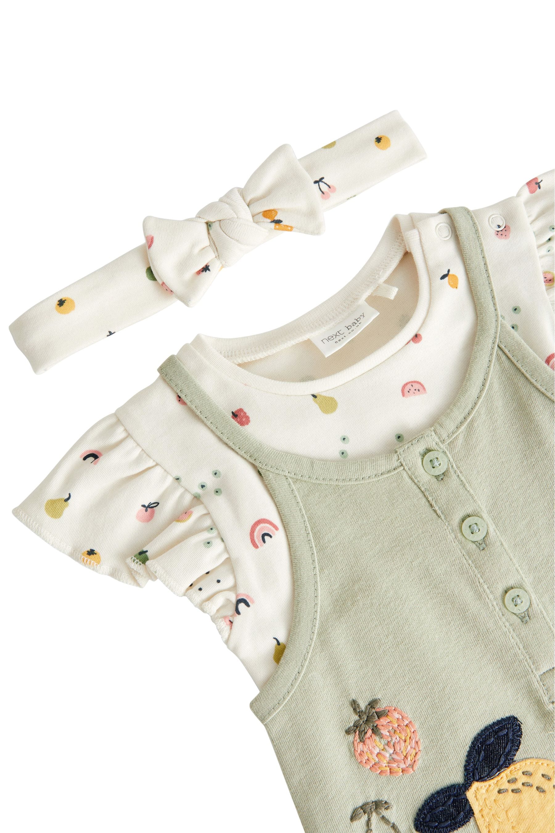 Green Baby 2 Piece Fruit Dungaree and Bodysuit Set (0mths-2yrs)