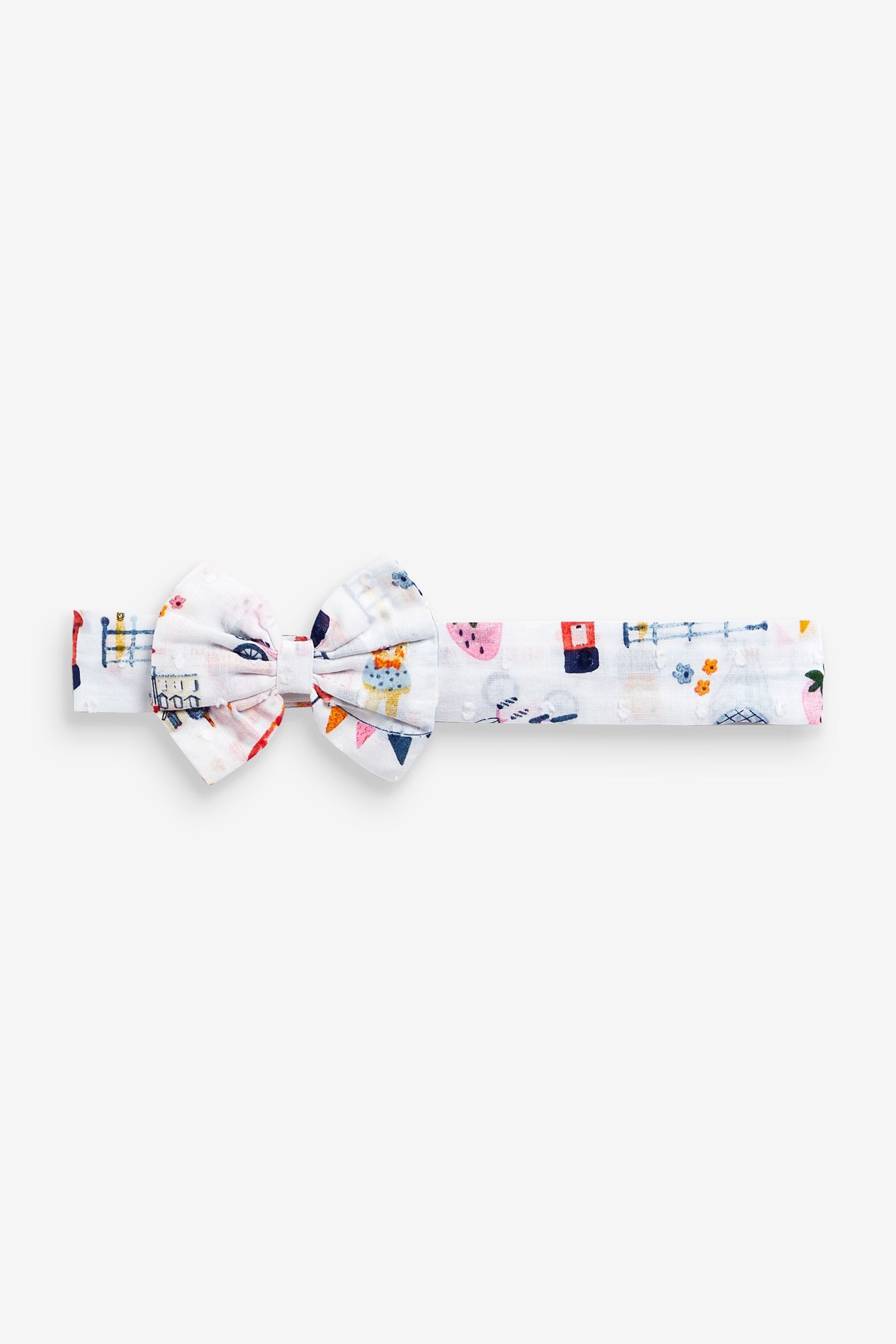 White Jubilee Baby Woven Collared Character Print Romper and Headband Set (0mths-2yrs)