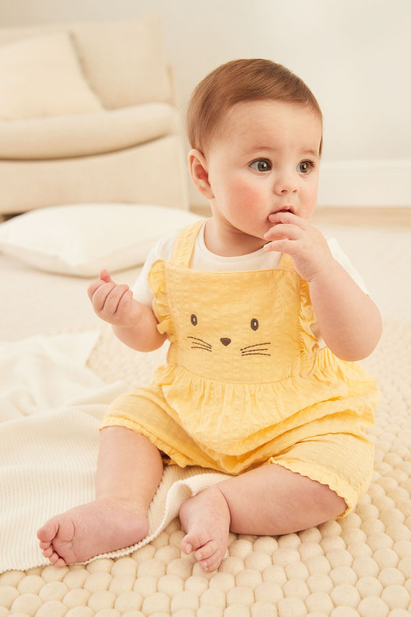 Lemon Yellow Character Baby 2 Piece Dungarees And Bodysuit Set (0mths-2yrs)