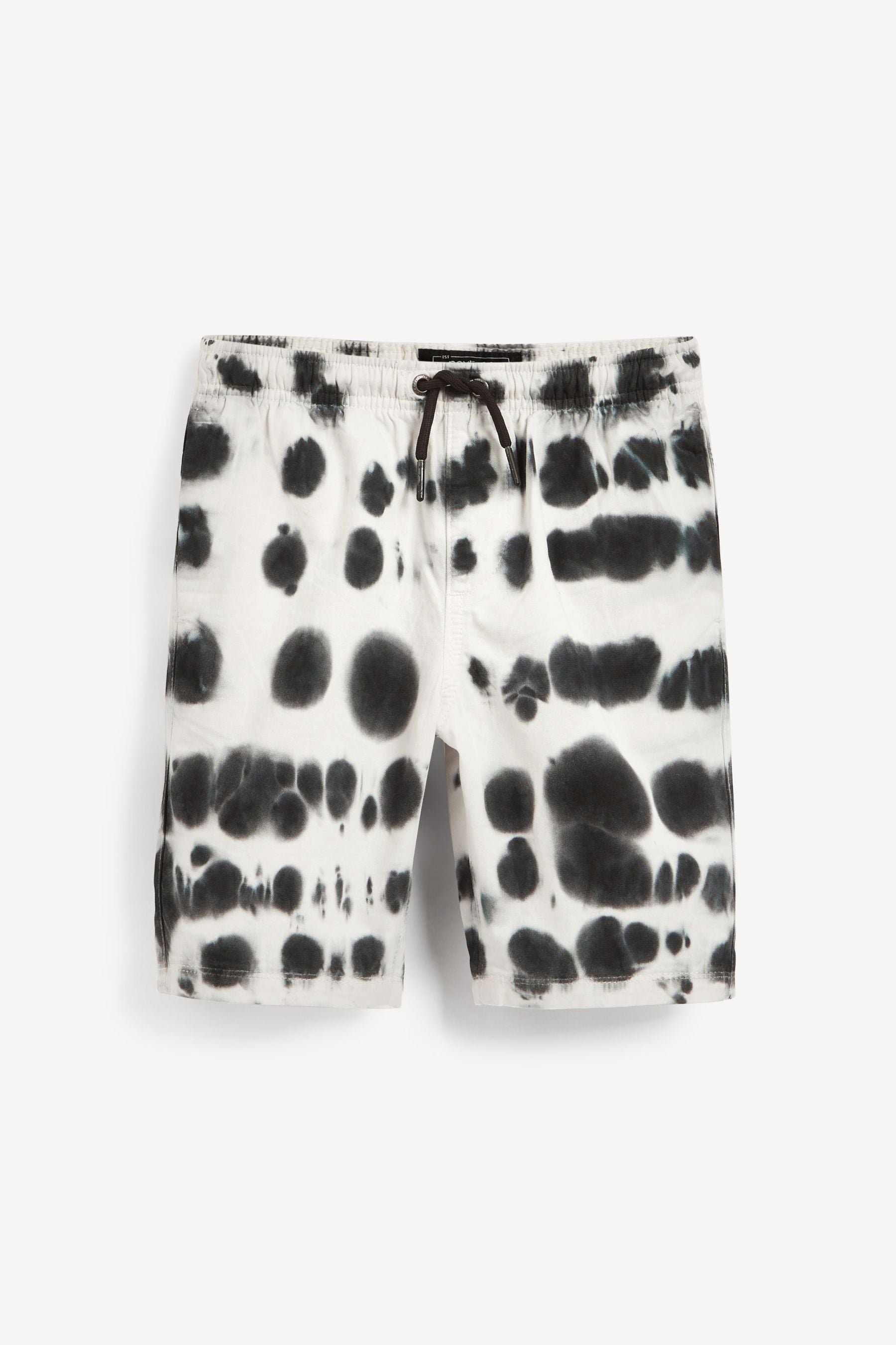 Black/White Regular Fit Pull-On Shorts (3-16yrs)